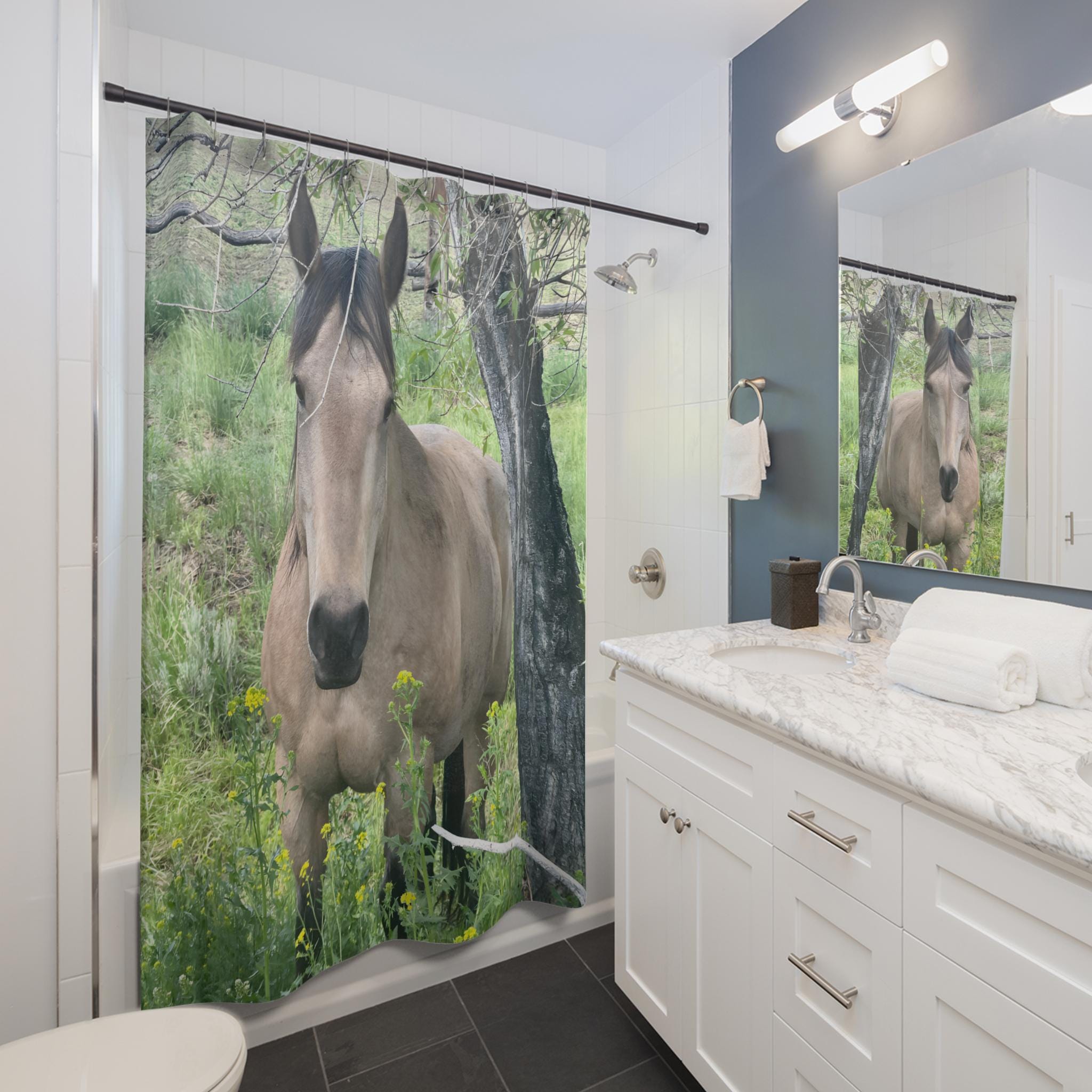 Buckskin Horse Shower Curtain, Horse Photography Shower Curtain -Razels