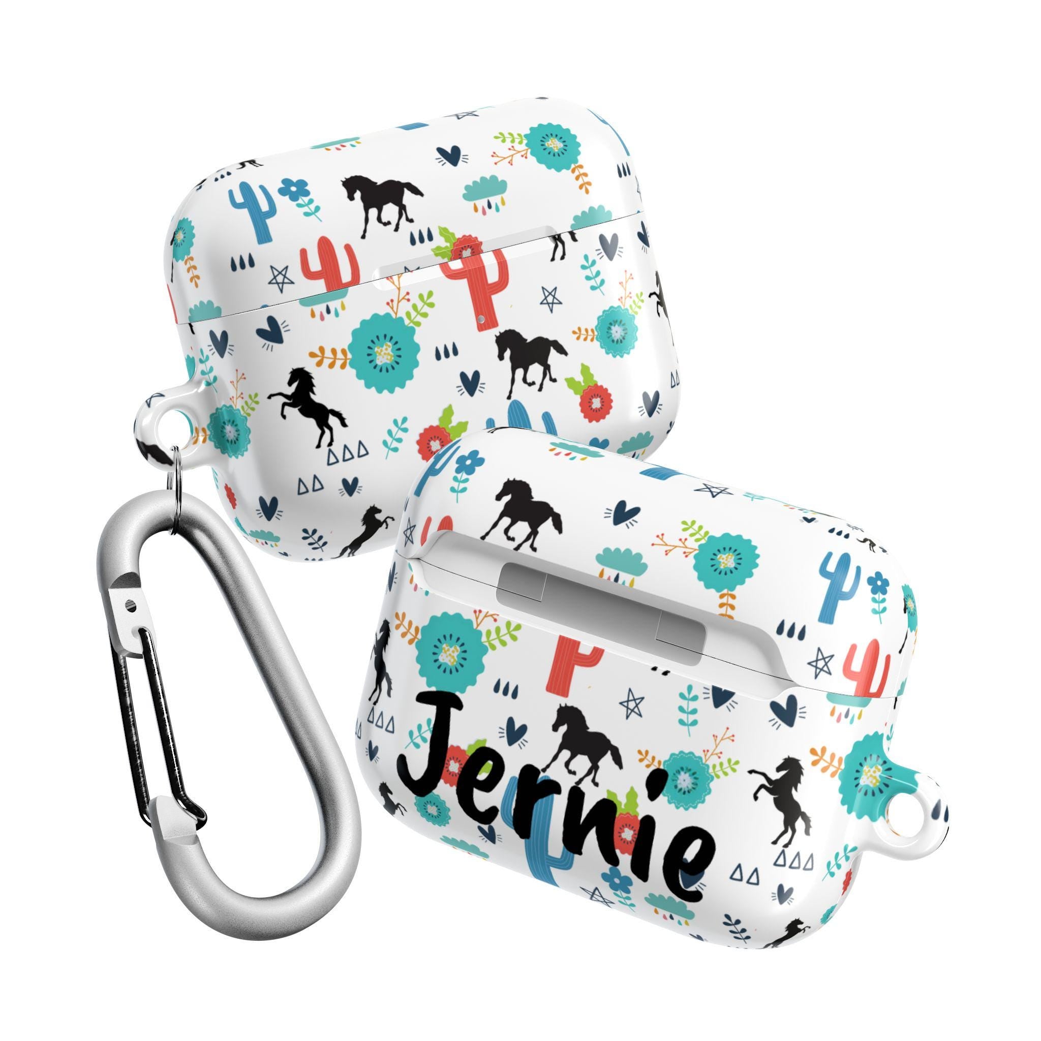 Personalized Boho Horse AirPod Case: Western Cactus Print Tech Gift -Razels