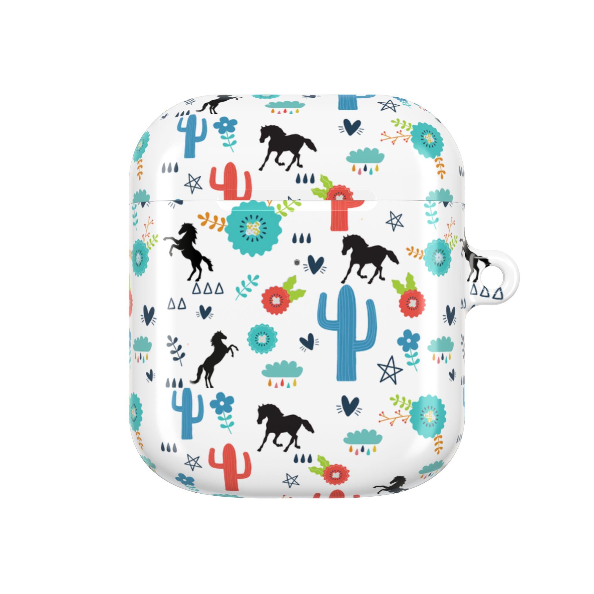 Personalized Boho Horse AirPod Case: Western Cactus Print Tech Gift -Razels