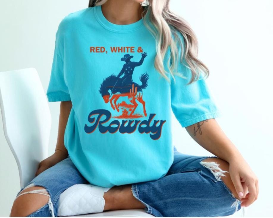 Red, White & Rowdy Adult 4th of July T-Shirt -Razels