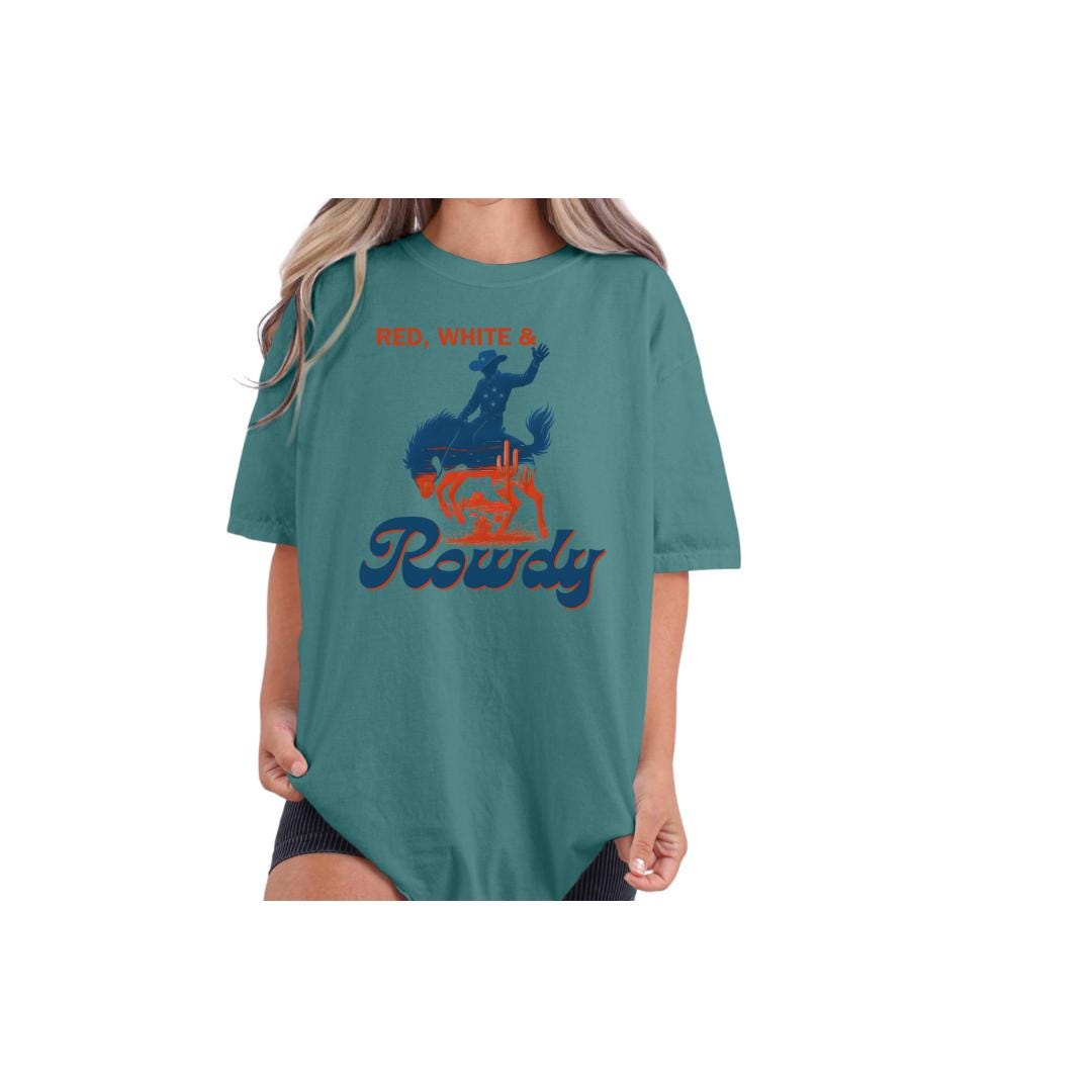 Red, White & Rowdy Adult 4th of July T-Shirt -Razels