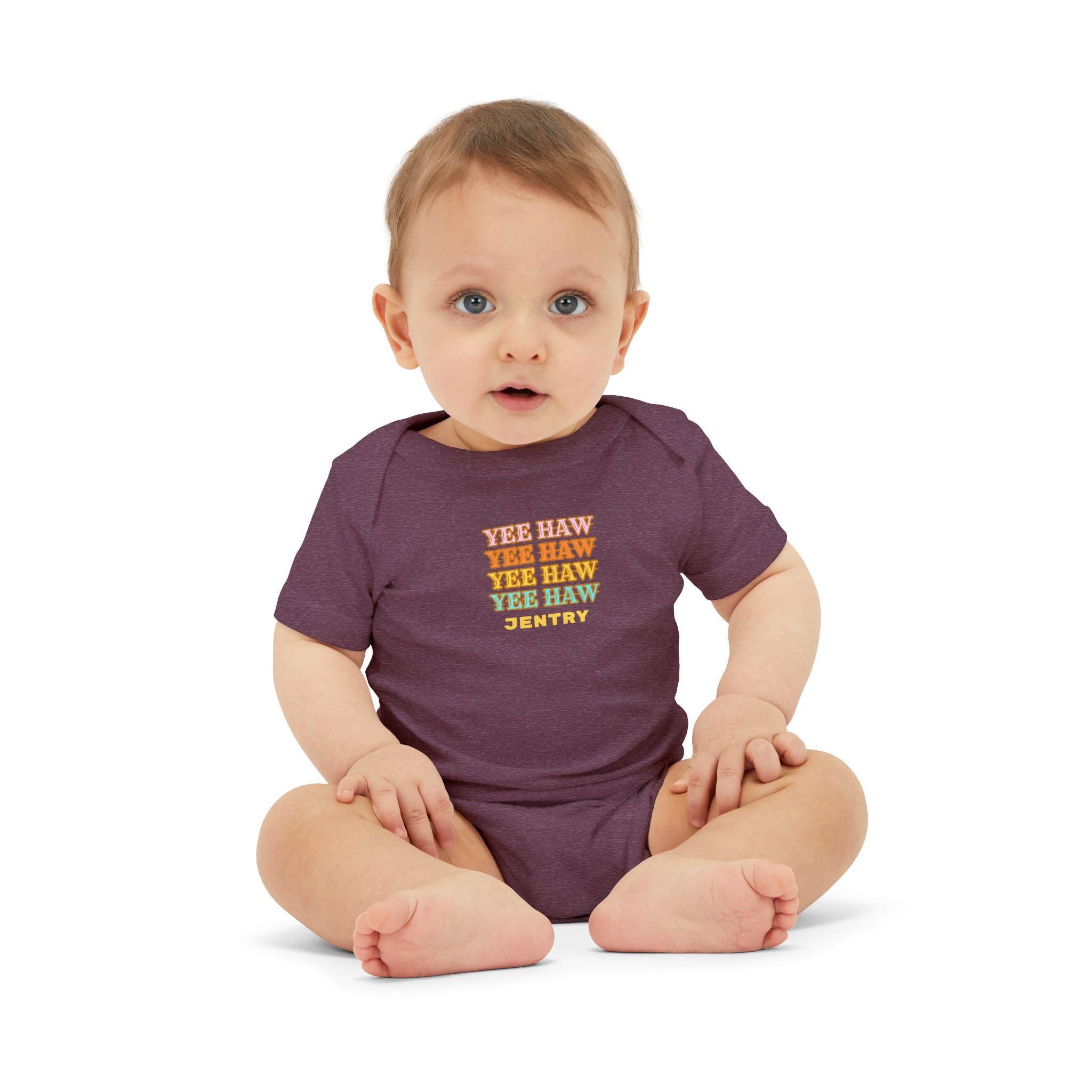 Personalized Baby Onesie: Retro Cowboy YEEHAW Bodysuit -Razels
