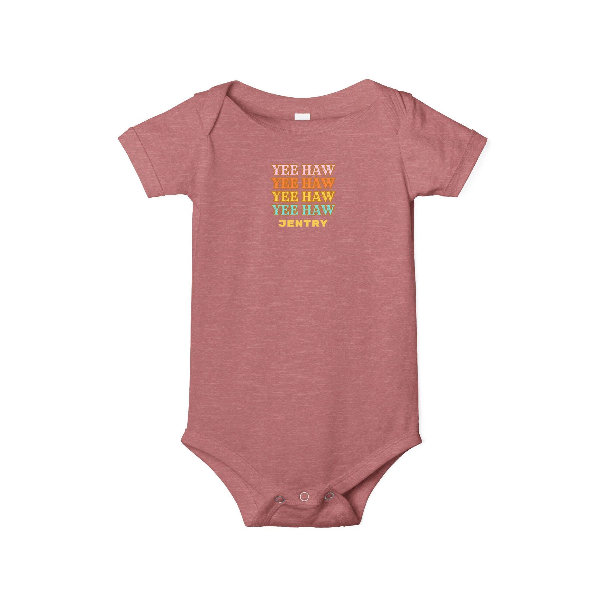 Personalized Baby Onesie: Retro Cowboy YEEHAW Bodysuit -Razels
