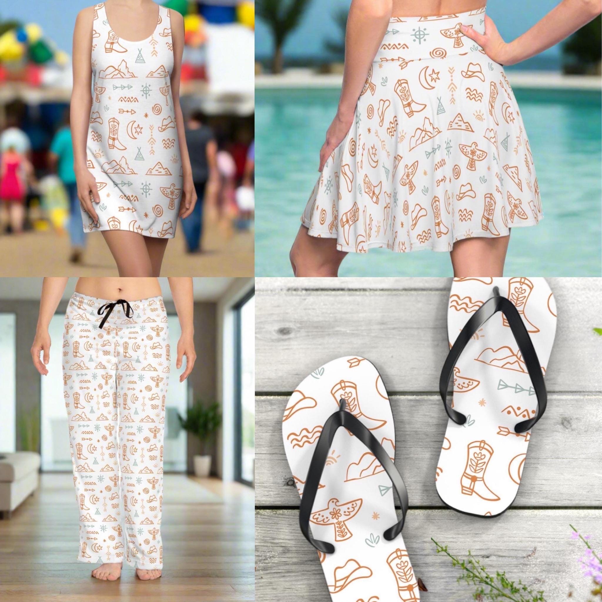 Cowgirl Pajama Pants: Western Print Jersey Knit PJs -Razels