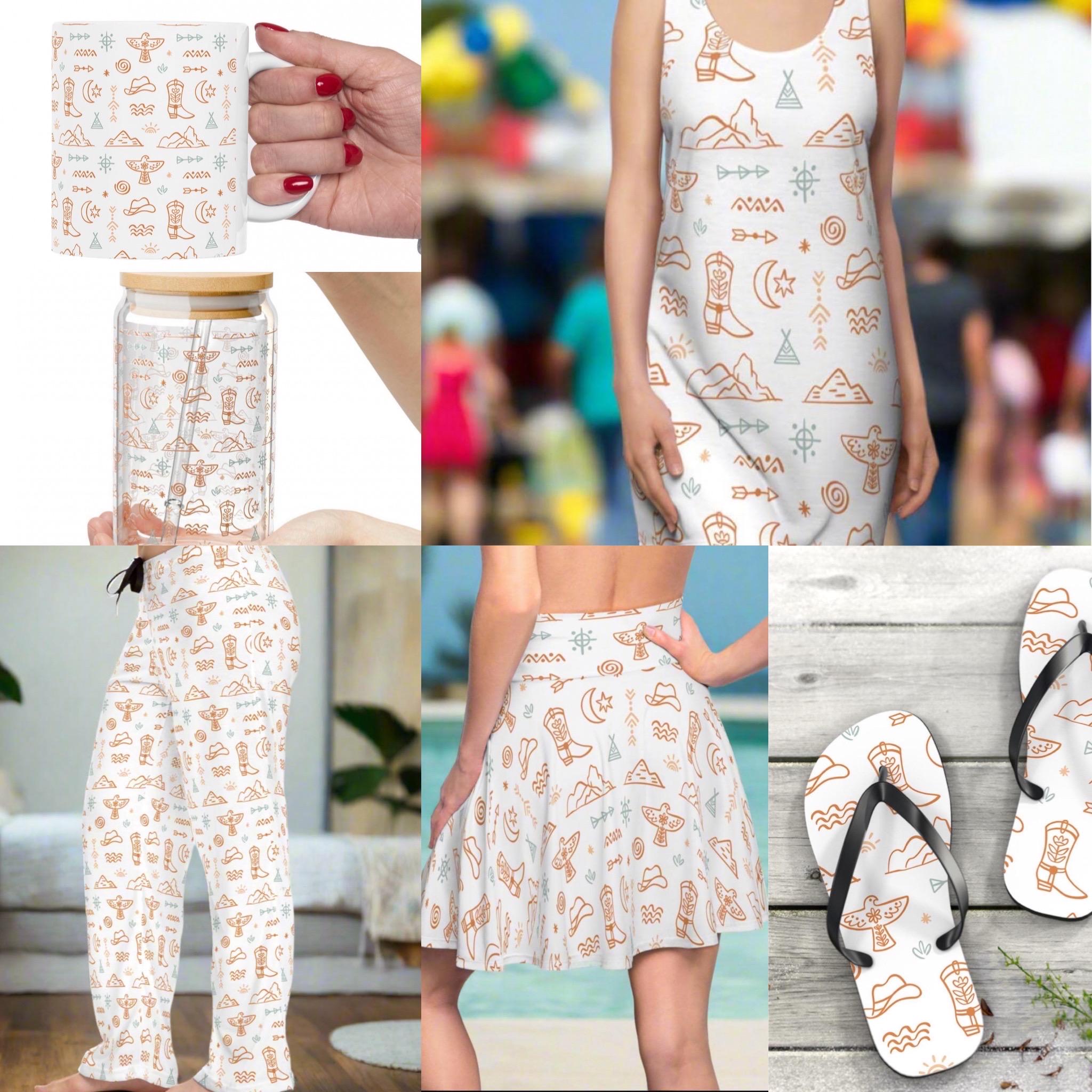 Western Motif Cowgirl Ceramic Mug 11oz or 15oz, Coffee Cup with Stars & Thunderbirds, Cowgirl Gift, Western Coffee Cup -Razels