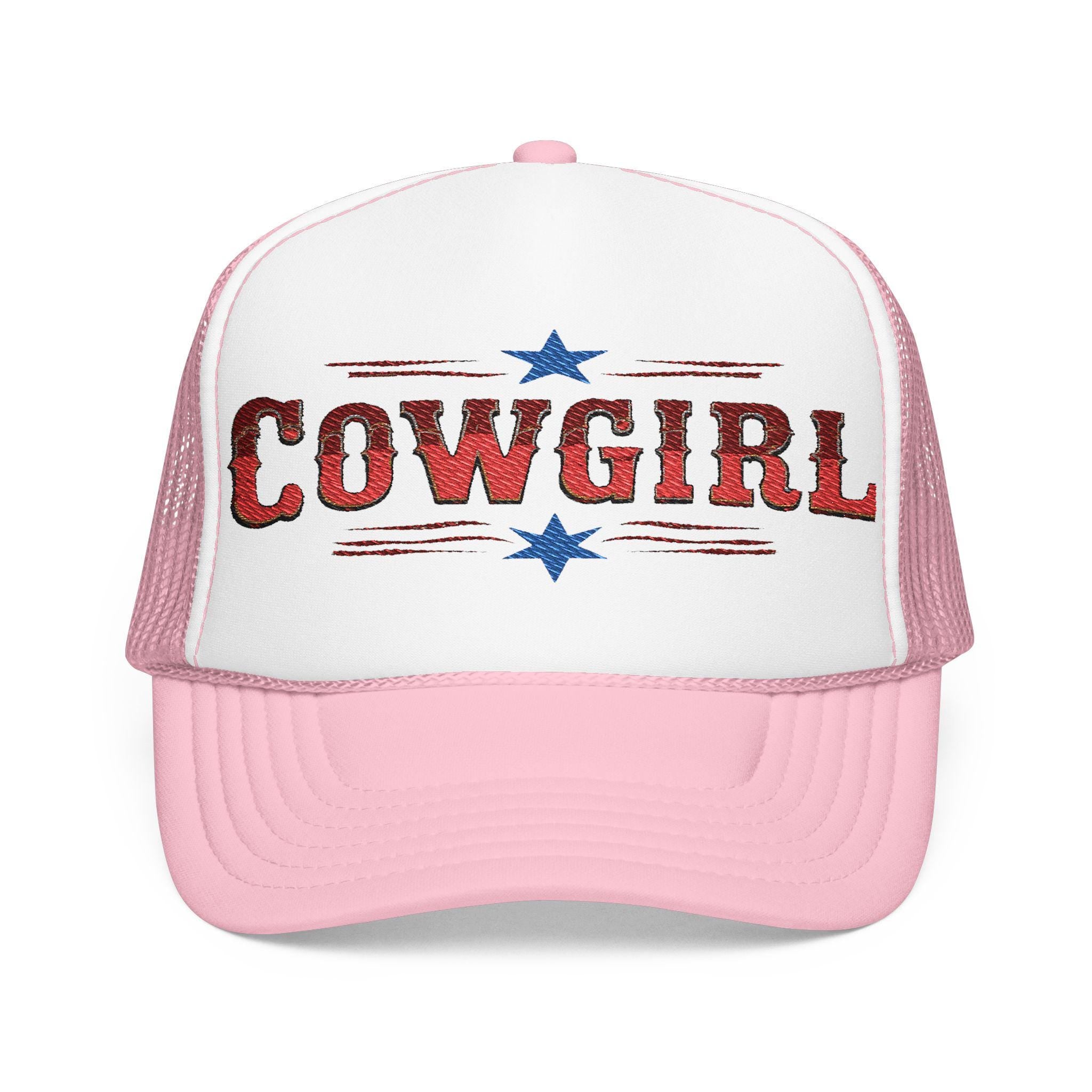 Cowgirl Foam Trucker Hat | Embroidered Western Cap | Retro Rodeo Style | Summer Cowgirl Gift -Razels