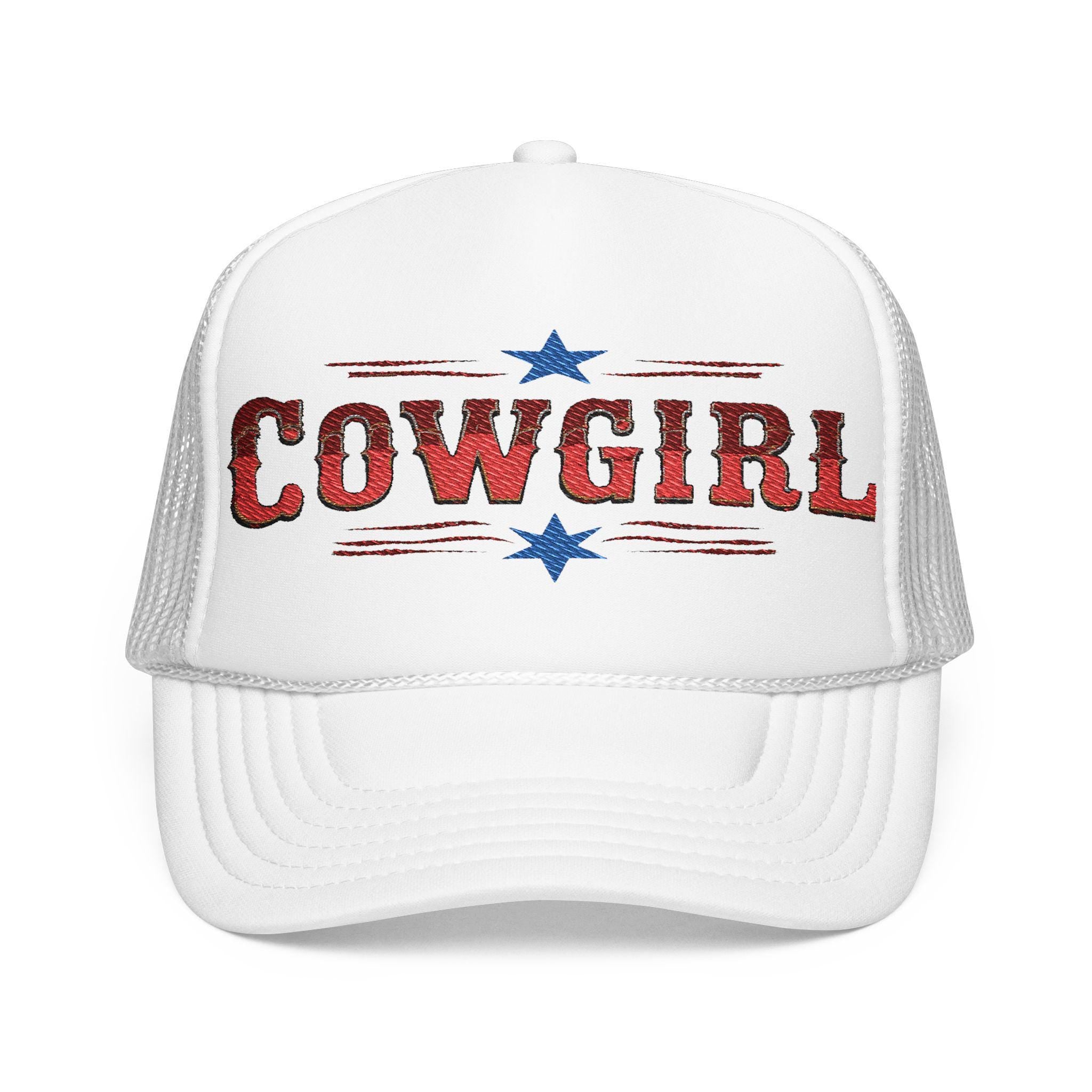 Cowgirl Foam Trucker Hat | Embroidered Western Cap | Retro Rodeo Style | Summer Cowgirl Gift -Razels