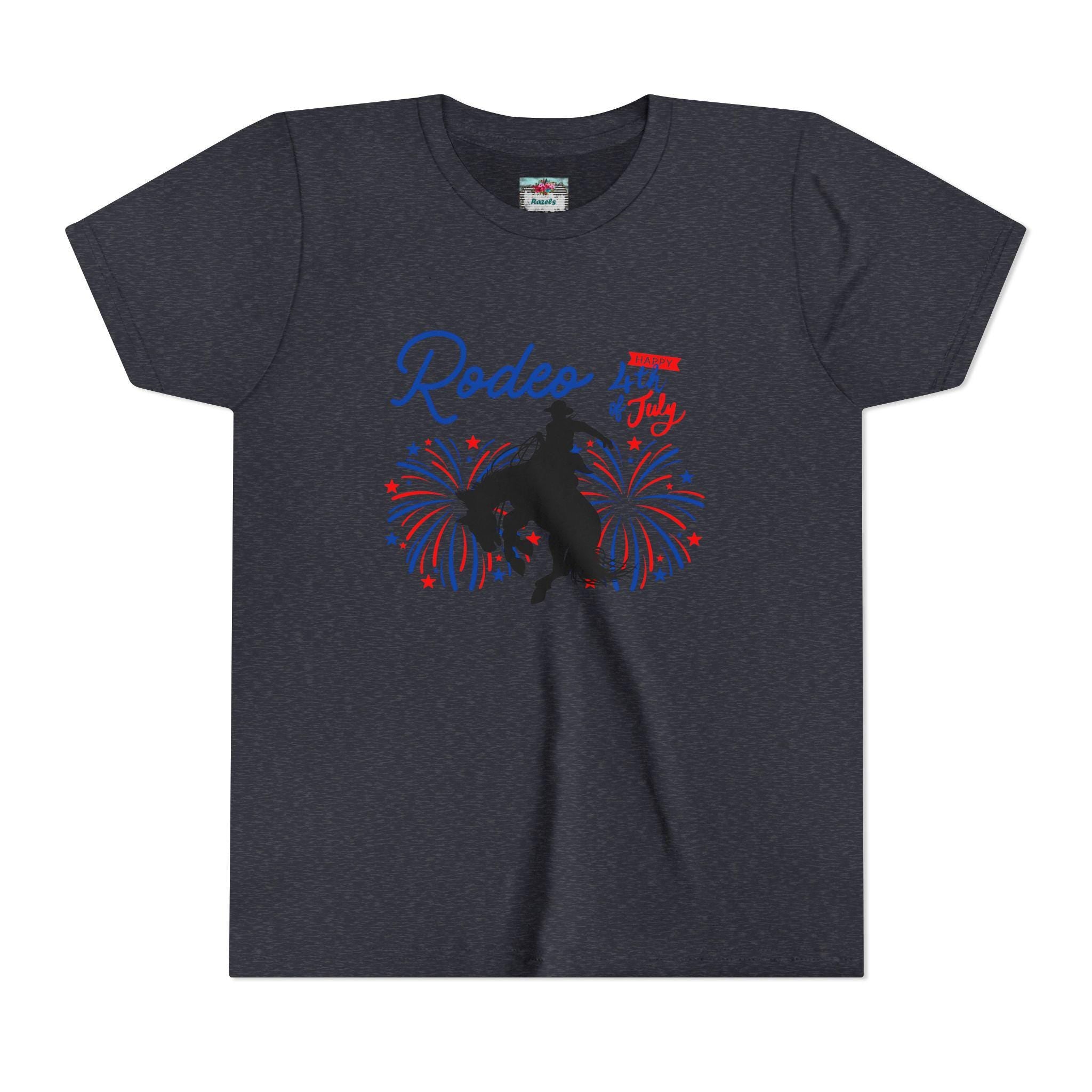 Patriotic Kids’ Rodeo Tee – Bronc Rider Graphic for 4th of July Fun!
Let the littles join in on the rodeo spirit this Independence Day! Featuring the same bronc rider bursting through red, white, and blue fireworks as our adult tee, this youth-sized shirt is perfect for creating matching family looks for the 4th of July 🎆🐎