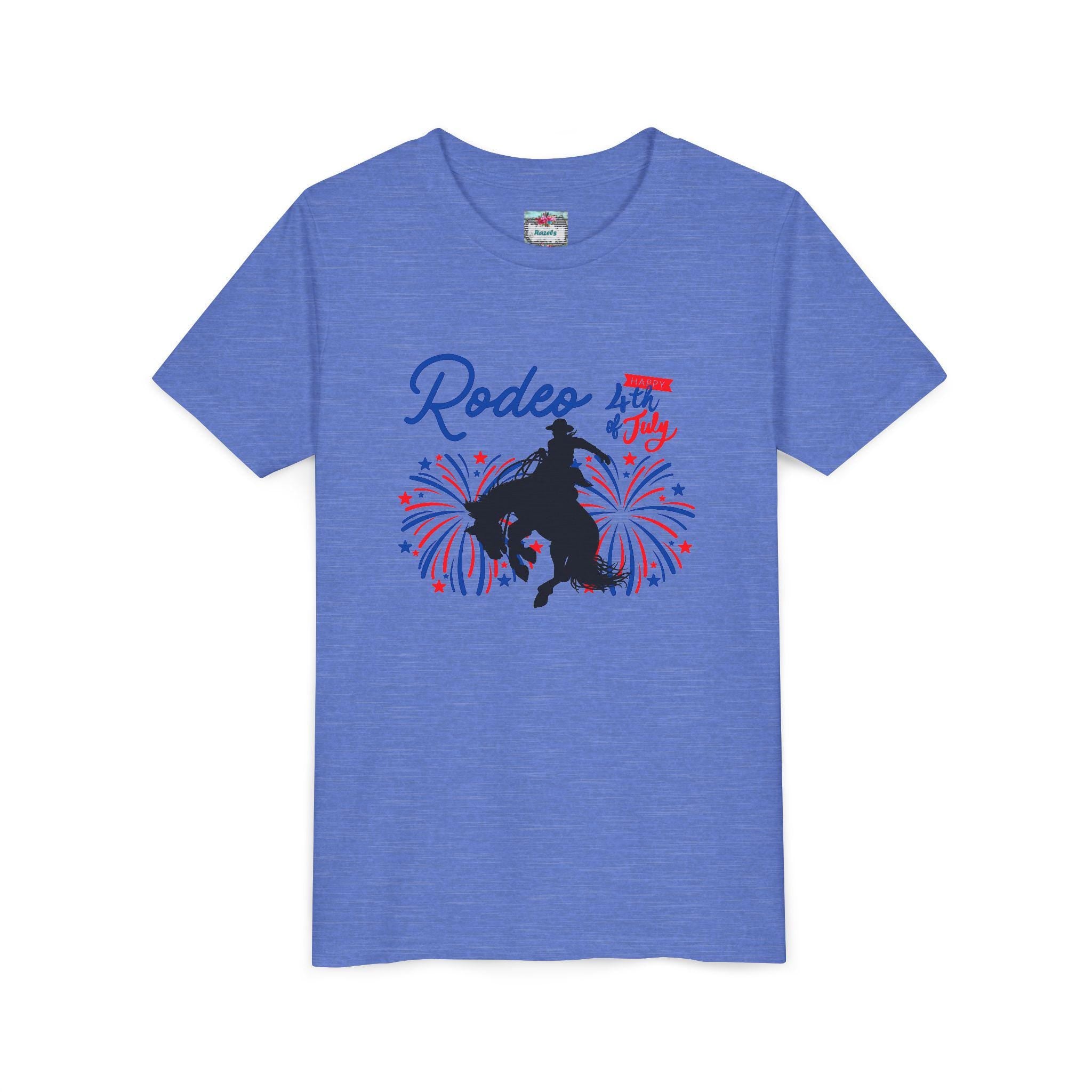 Patriotic Kids’ Rodeo Tee – Bronc Rider Graphic for 4th of July Fun!
Let the littles join in on the rodeo spirit this Independence Day! Featuring the same bronc rider bursting through red, white, and blue fireworks as our adult tee, this youth-sized shirt is perfect for creating matching family looks for the 4th of July 🎆🐎