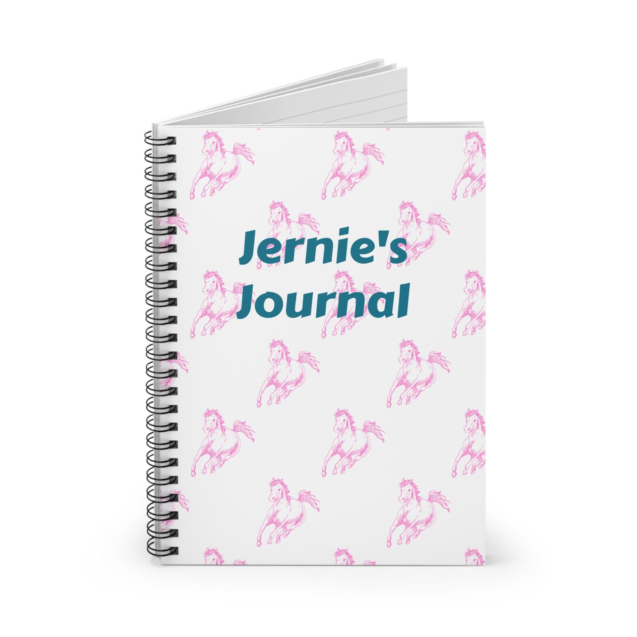 Personalized Horse Girl Journal Pink Running Horses Notebook with Custom Name Western Cowgirl Diary Back to School Gift for Girls -Razels