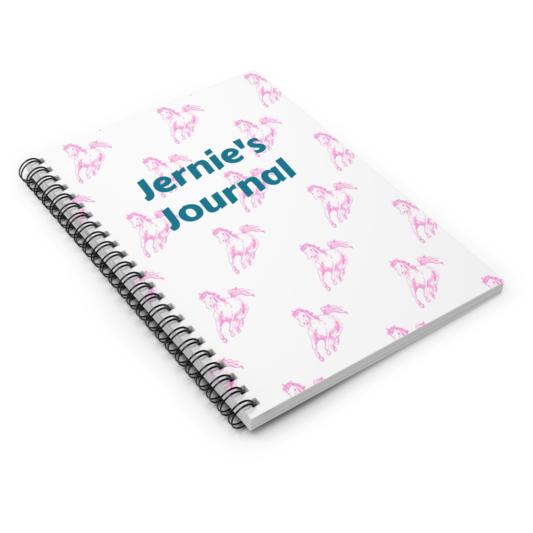 Personalized Horse Girl Journal Pink Running Horses Notebook with Custom Name Western Cowgirl Diary Back to School Gift for Girls -Razels