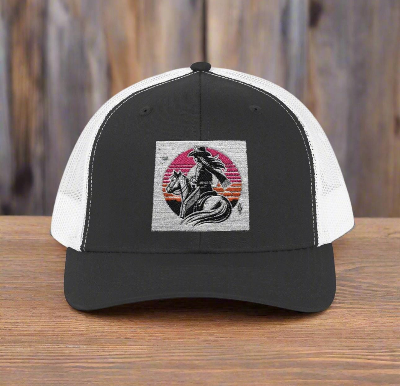 Embroidered Cowgirl Trucker Hat: Western Snapback Cap -Razels