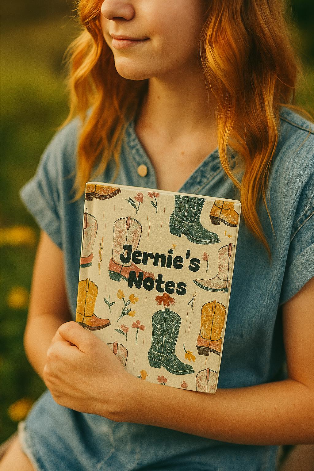 Custom Cowgirl Boots Writing Journal – Personalized Floral Western Notebook, Writing Diary & Sketchbook -Razels