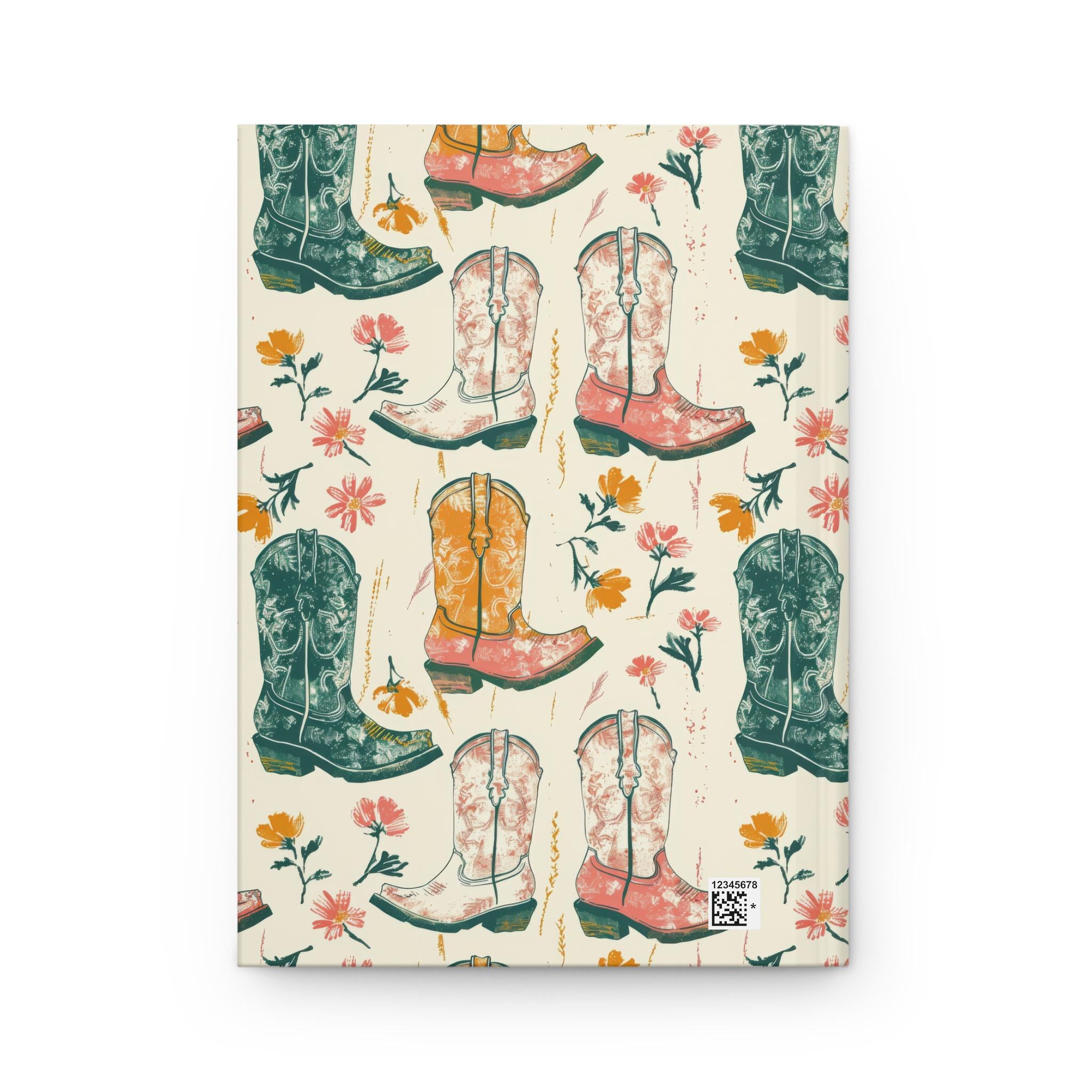 Custom Cowgirl Boots Writing Journal – Personalized Floral Western Notebook, Writing Diary & Sketchbook -Razels