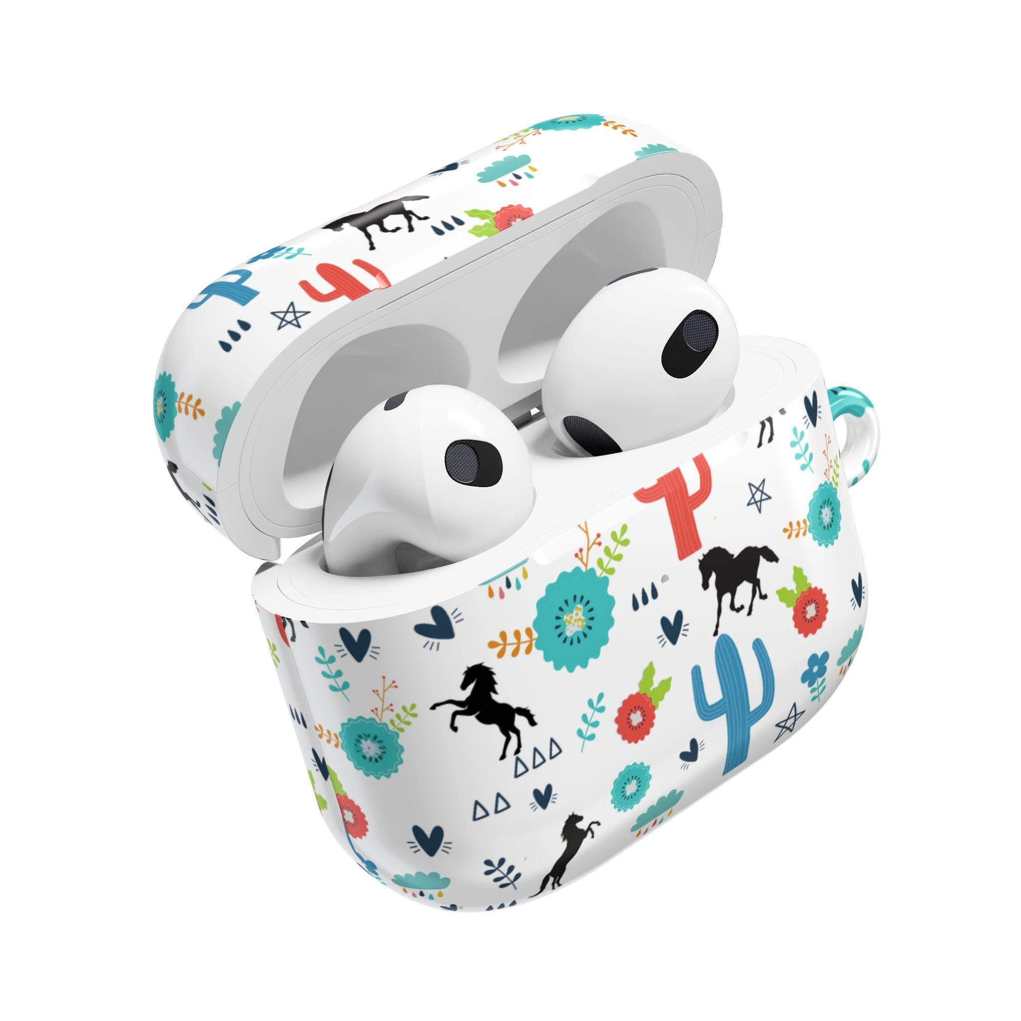 Personalized Boho Horse AirPod Case: Western Cactus Print Tech Gift -Razels