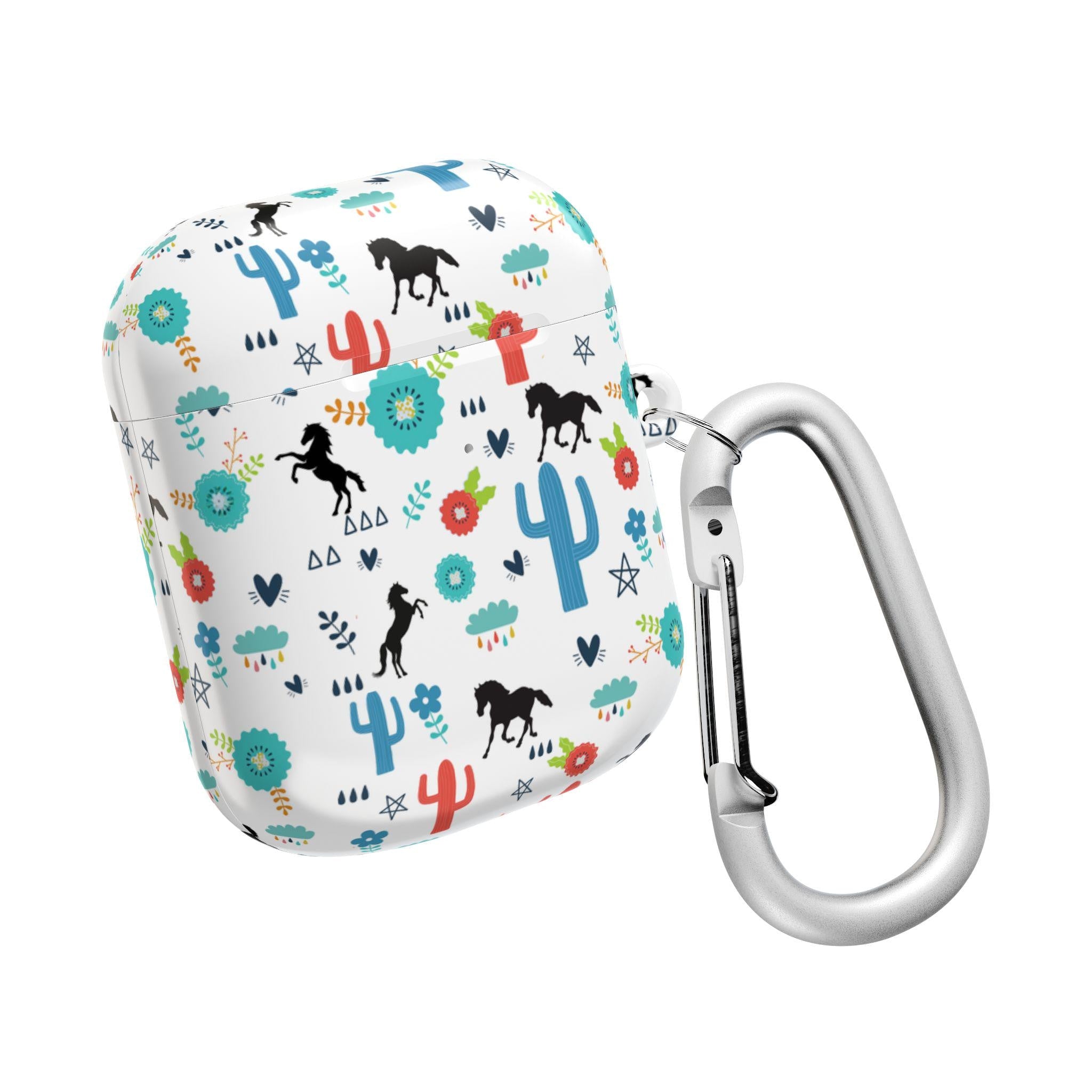 Personalized Boho Horse AirPod Case: Western Cactus Print Tech Gift -Razels