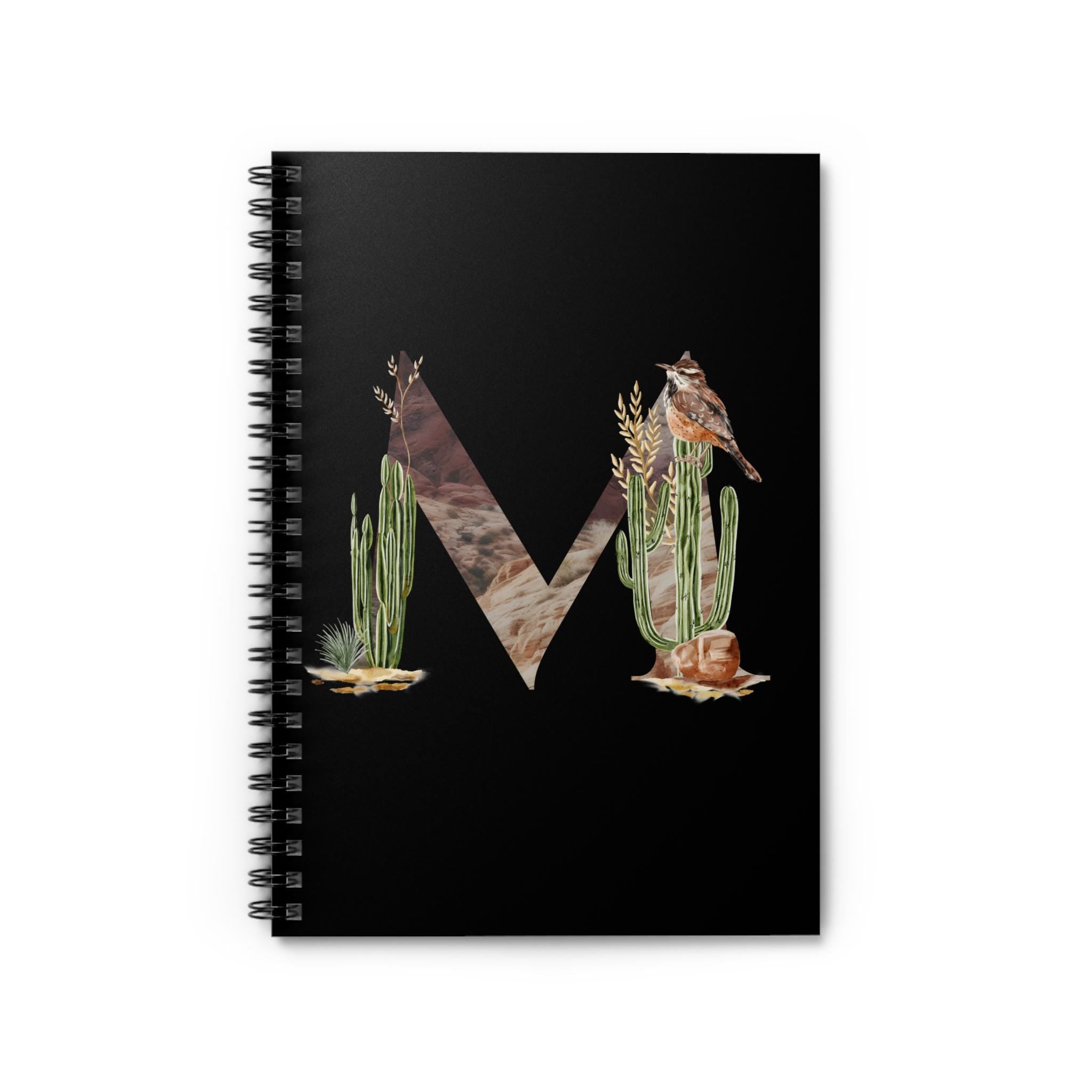 Personalized Wild West Initial Spiral Notebook, Rustic Alphabet Journal -Razels