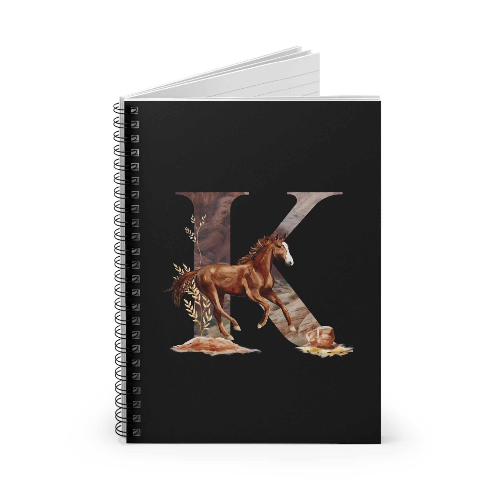 Personalized Wild West Initial Spiral Notebook, Rustic Alphabet Journal -Razels