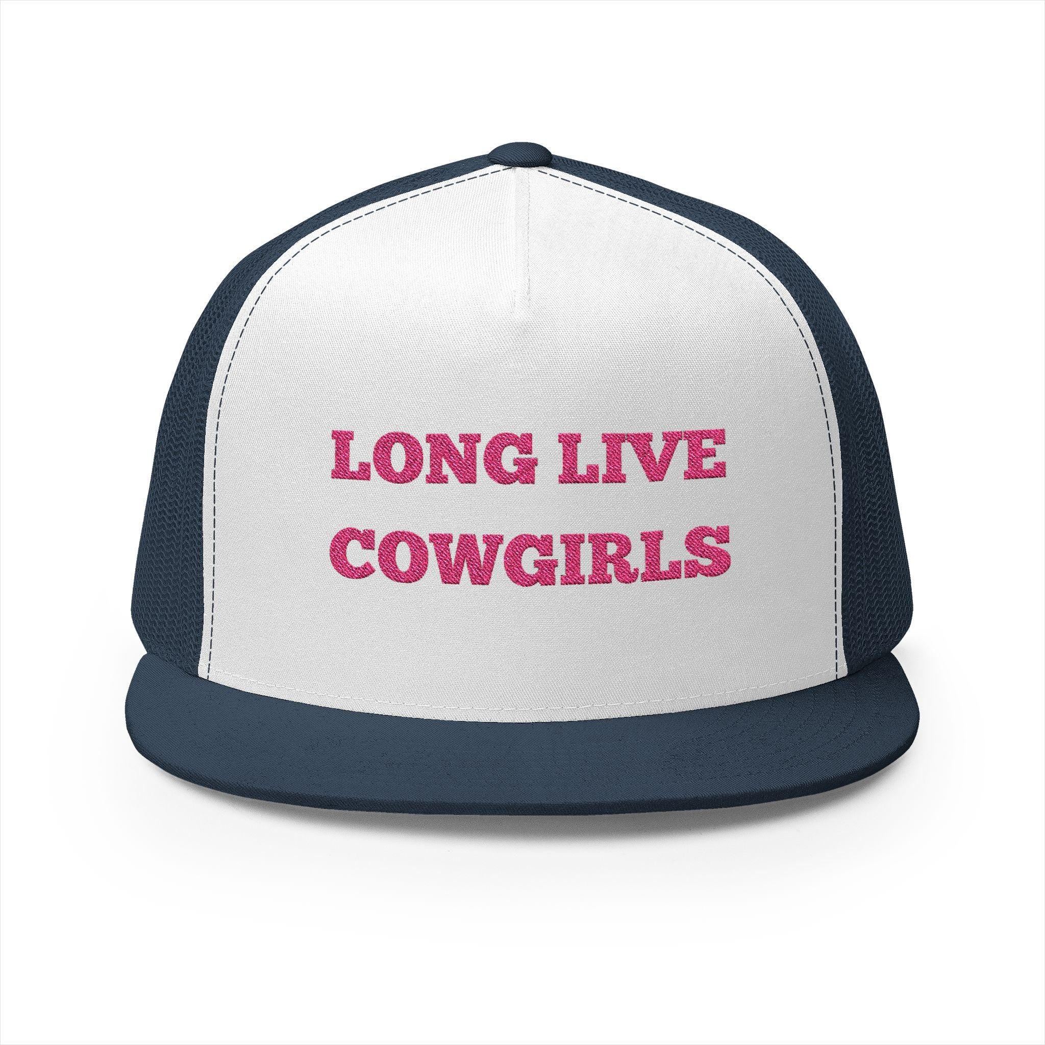 Long Live Cowgirls Trucker Hat - 5 Panel Western Cap, Retro Snapback for Rodeo & Country Concert Summer Outfit -Razels