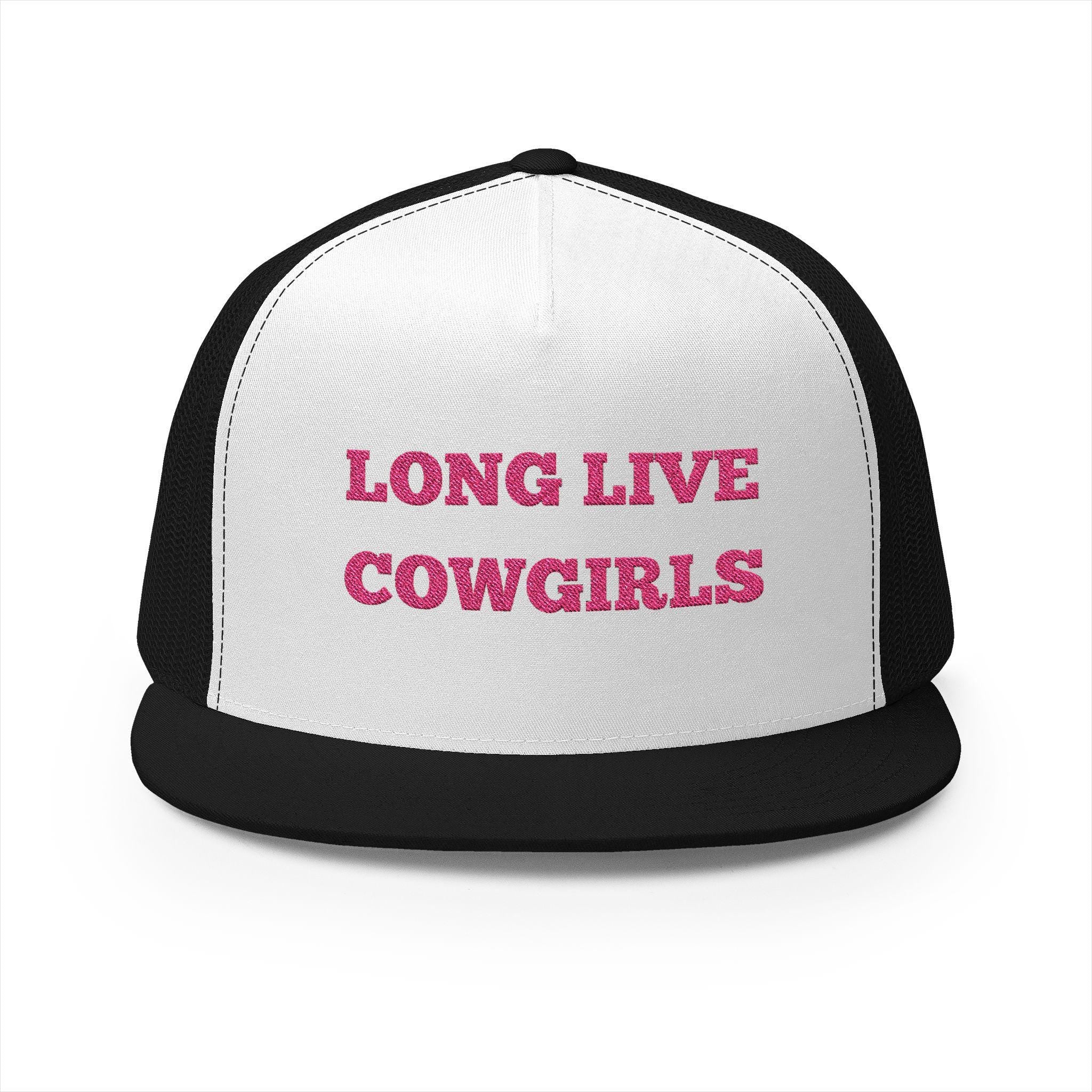 Long Live Cowgirls Trucker Hat - 5 Panel Western Cap, Retro Snapback for Rodeo & Country Concert Summer Outfit -Razels