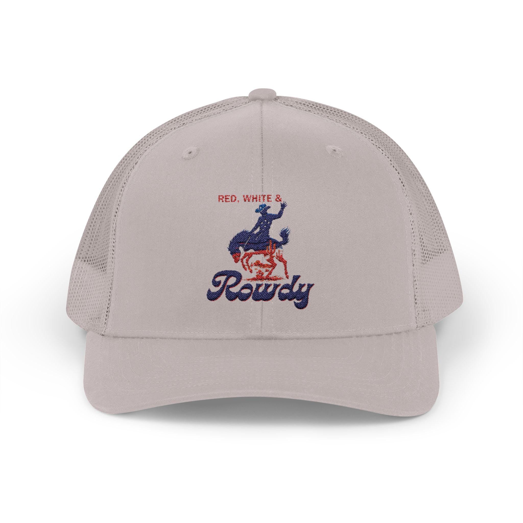 American Cowboy Trucker Hat Embroidered, 4th of July Rodeo Hat ,Western Snapback Cap , Bucking Horse Hat, Country Gift for Dad -Razels