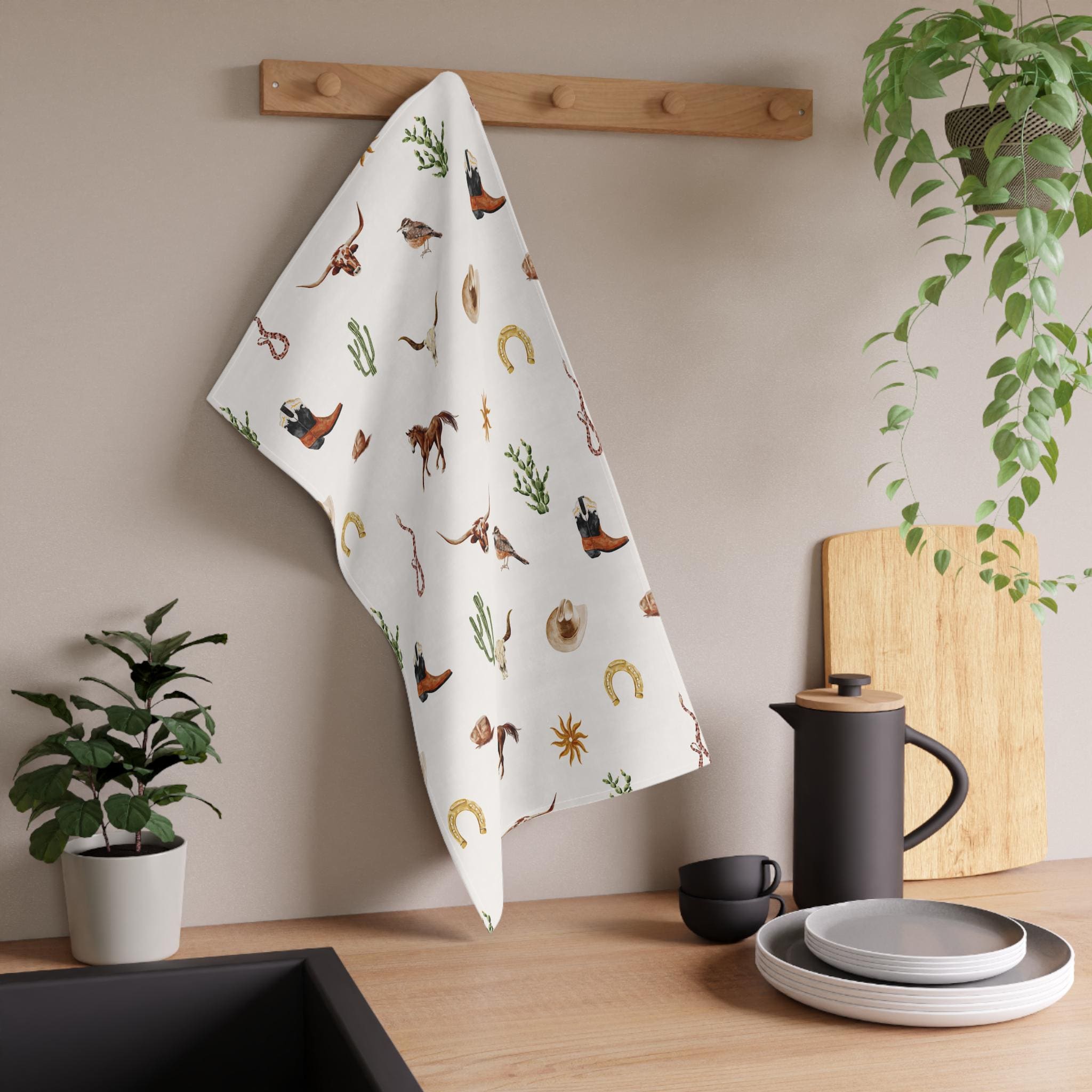 Western Tea Towels, Cowboy Kitchen Decor