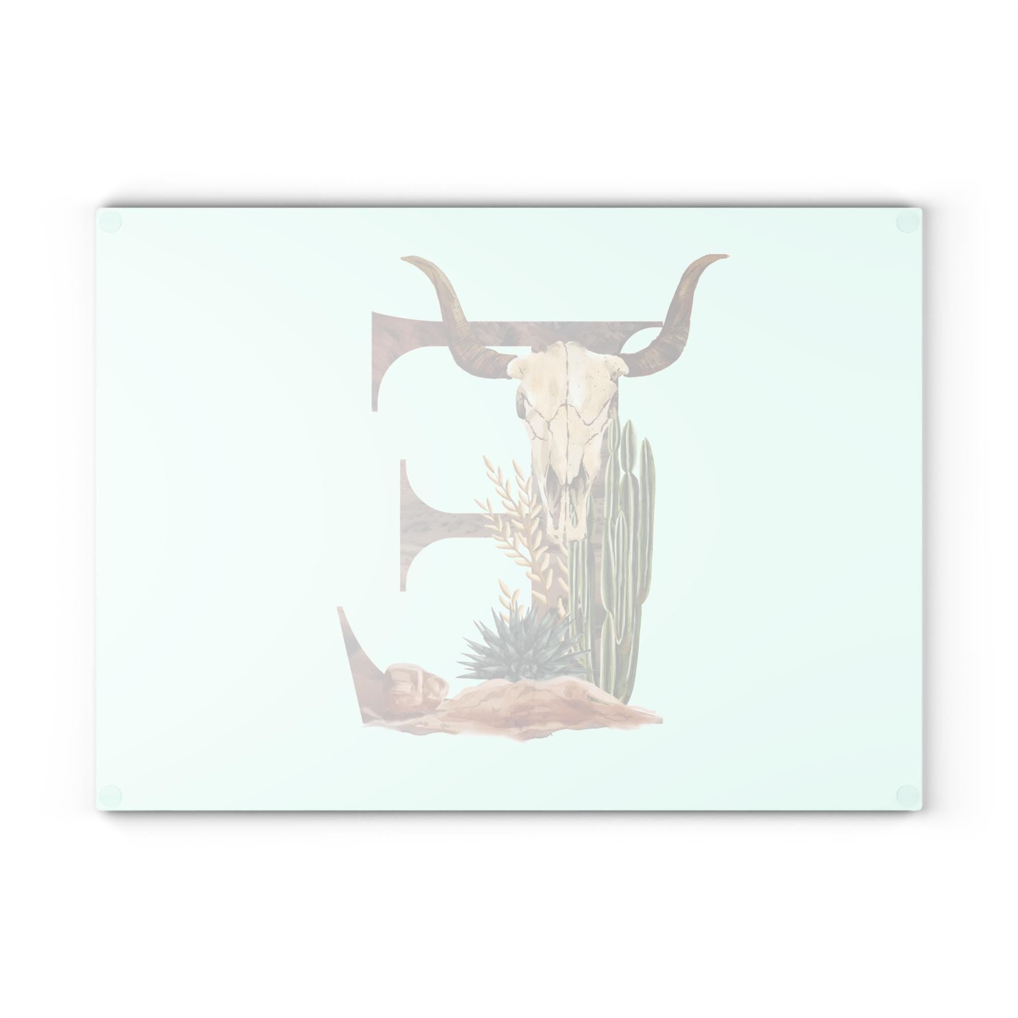 Cowboy Kitchen Personalized Cutting Board – Rustic Western Ranch Decor, Custom Glass Counter Saver Gift -Razels