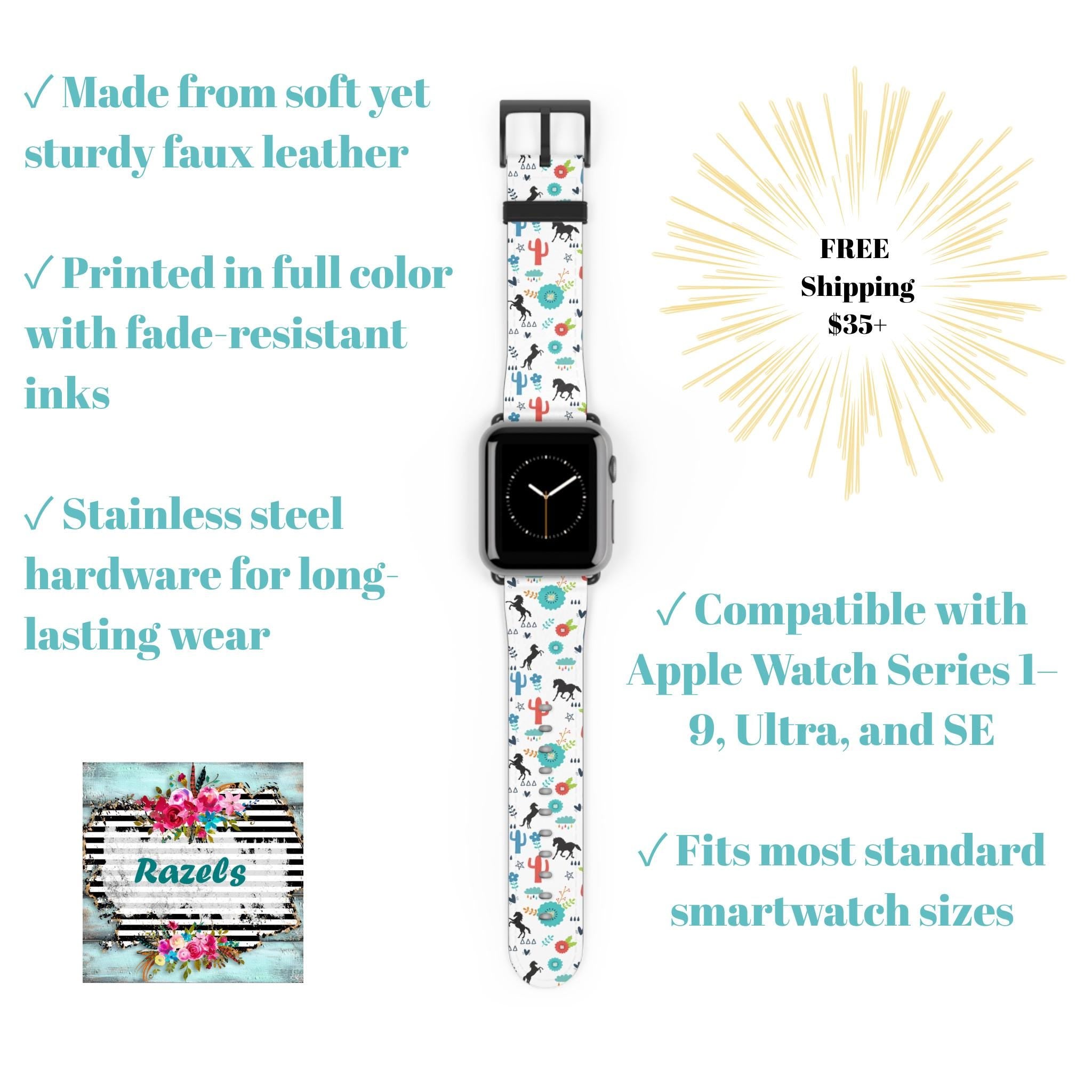 Horse Watch Band, Colorful Boho Western Apple Watch Strap for Cowgirls & Horse Lovers, -Razels