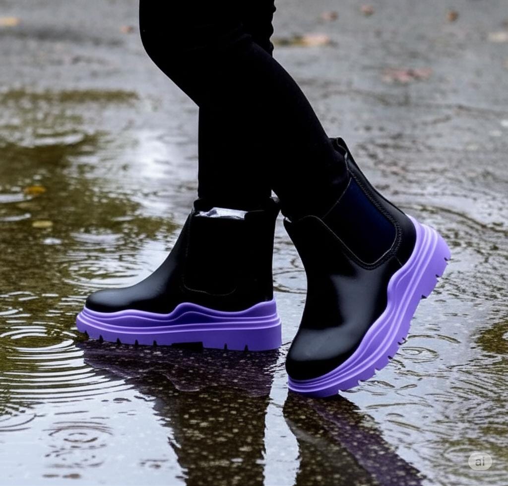 Kids Waterproof Leather Boots: Chunky Sole, Fall Boots -Razels