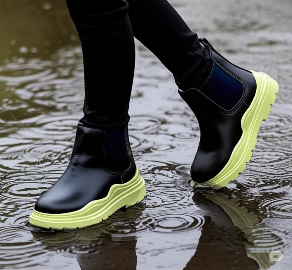 Kids Waterproof Leather Boots: Chunky Sole, Fall Boots -Razels