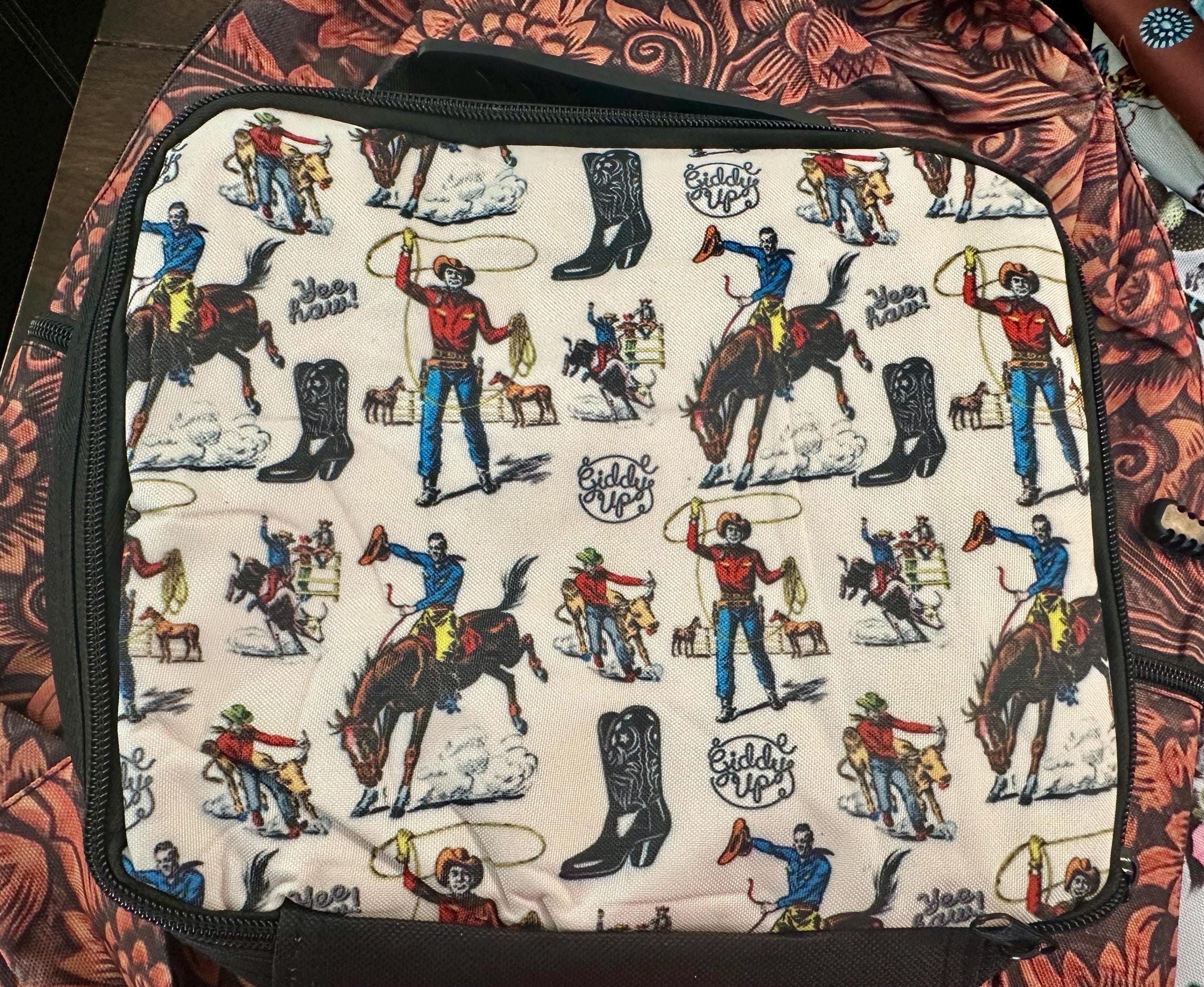 Kids Western Backpack: Highland Cow, Cactus, & Floral Prints -Razels