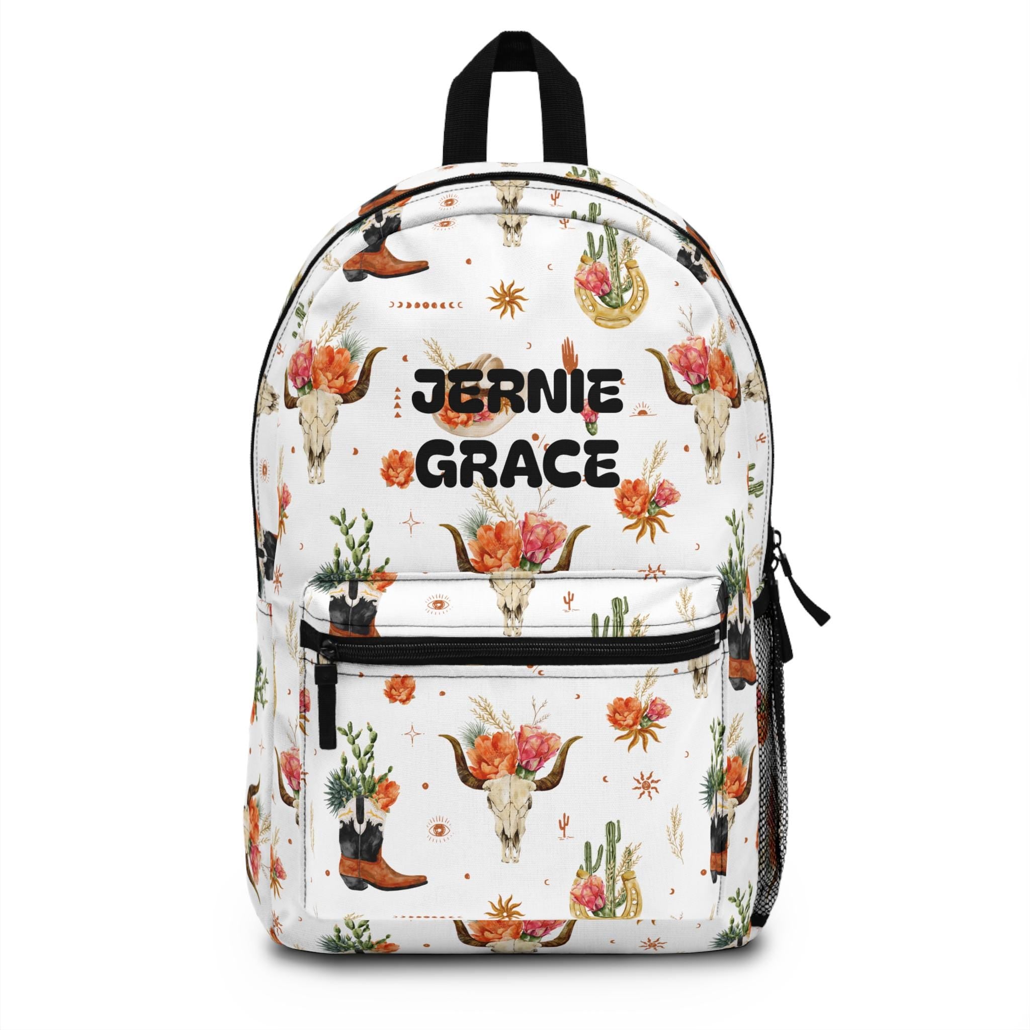 Western Backpack Floral Boho Cowgirl Kids Travel Bag with Personalized Name Option – Back to School Gift -Razels