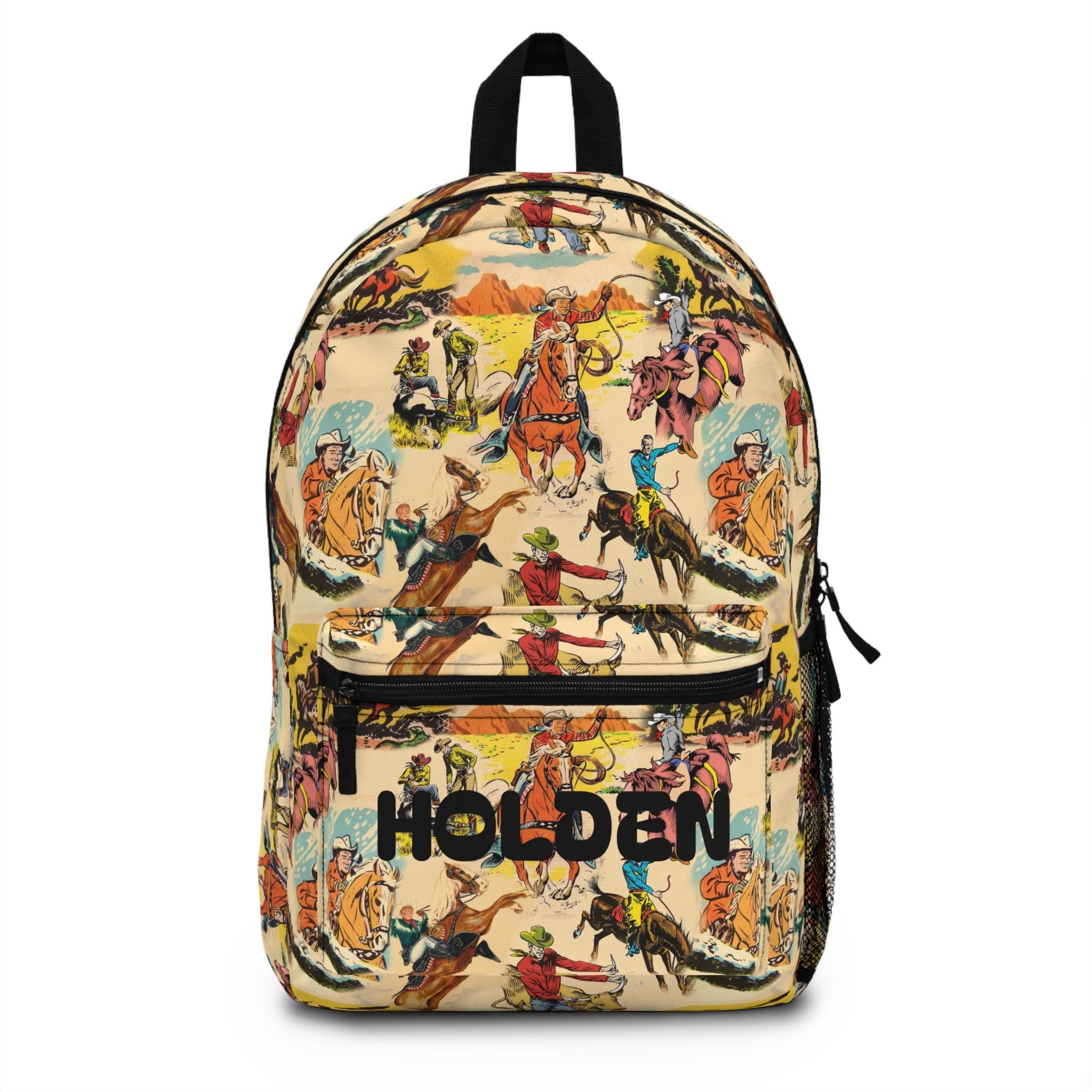 Custom Vintage Cowboy Backpack - Personalized Western Cowkid School Bag for Back to School -Razels