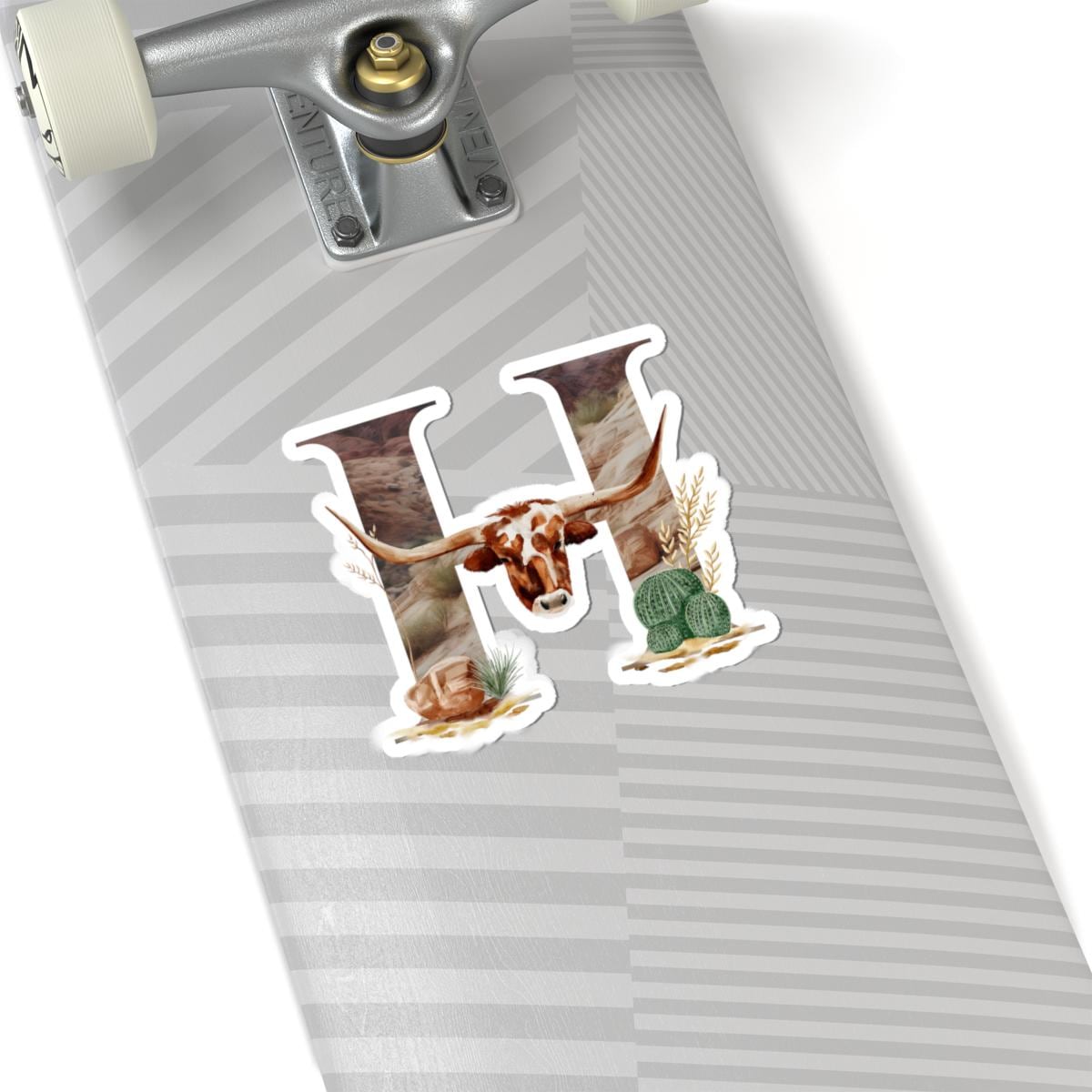 Rustic Western Initial Stickers, Kiss-Cut Laptop Decals, Tumbler, Notebook, Scrapbook, Back to School Sticker