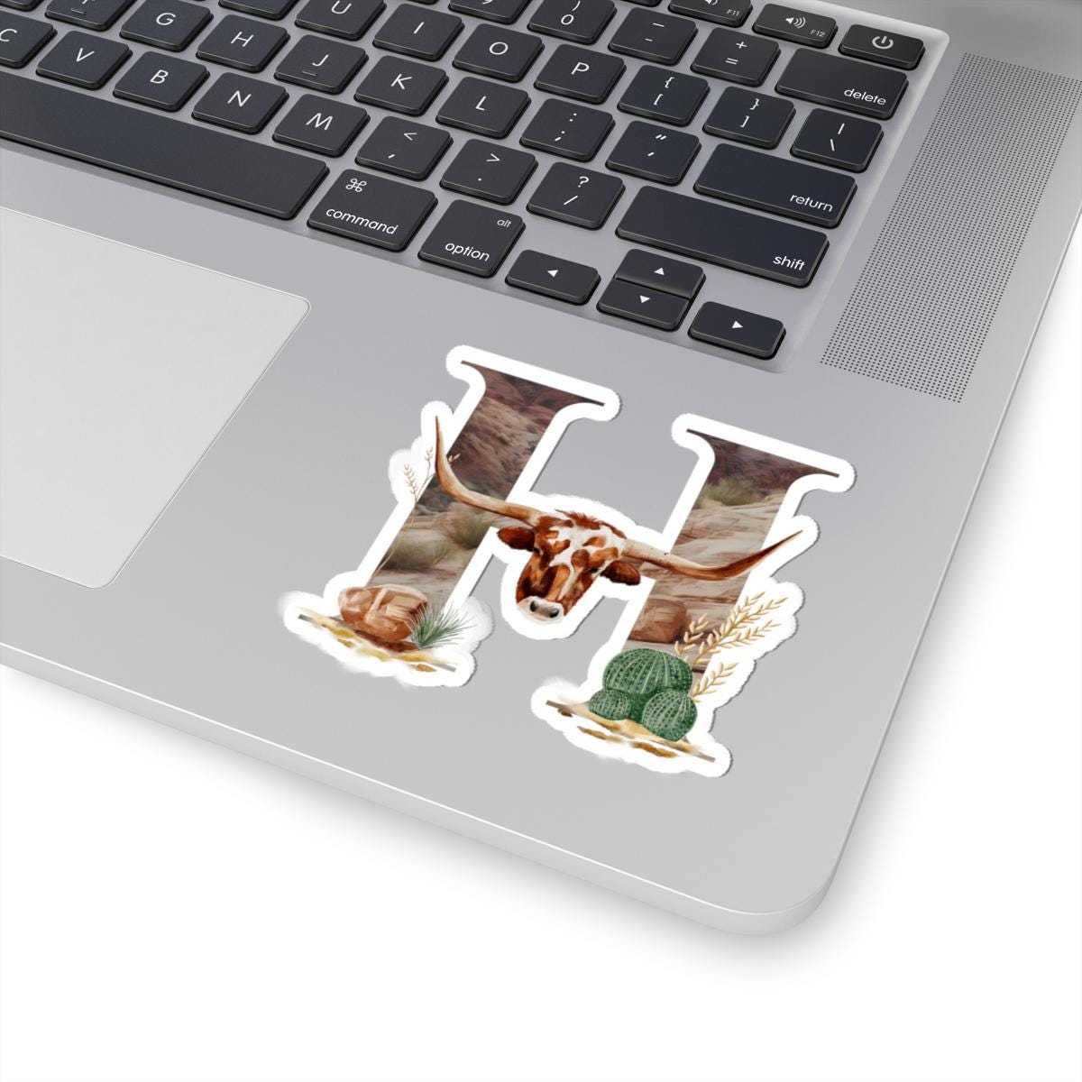 Rustic Western Initial Stickers, Kiss-Cut Laptop Decals -Razels