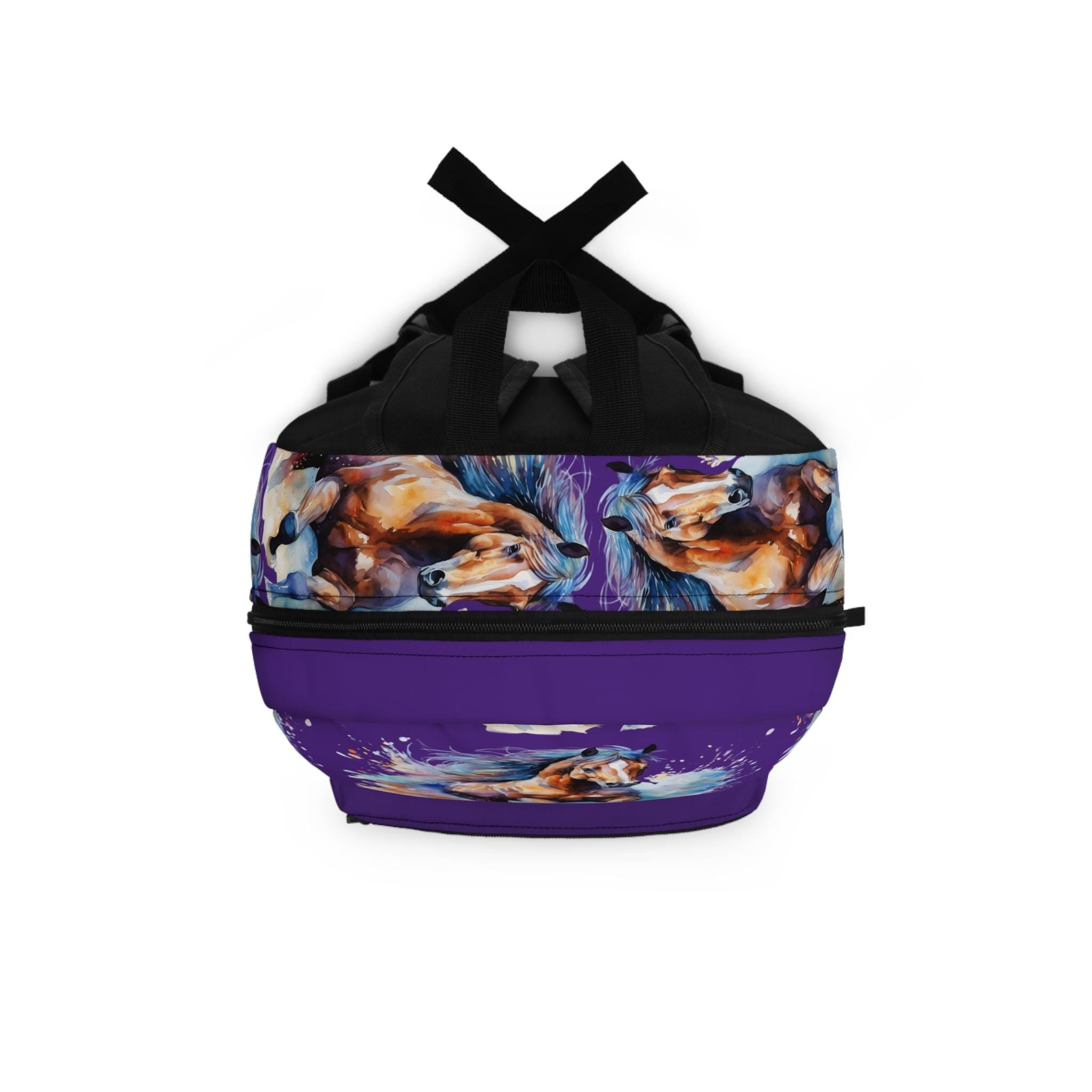 Personalized Watercolor Horse Backpack: Custom Kids School Bag