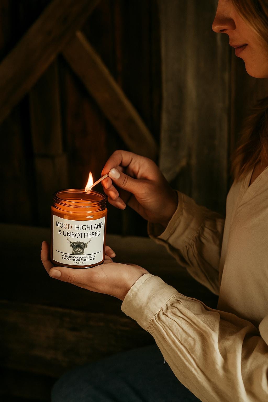 Highland Cow Candle - Farmhouse Decor, Cow Lover Gift -Razels