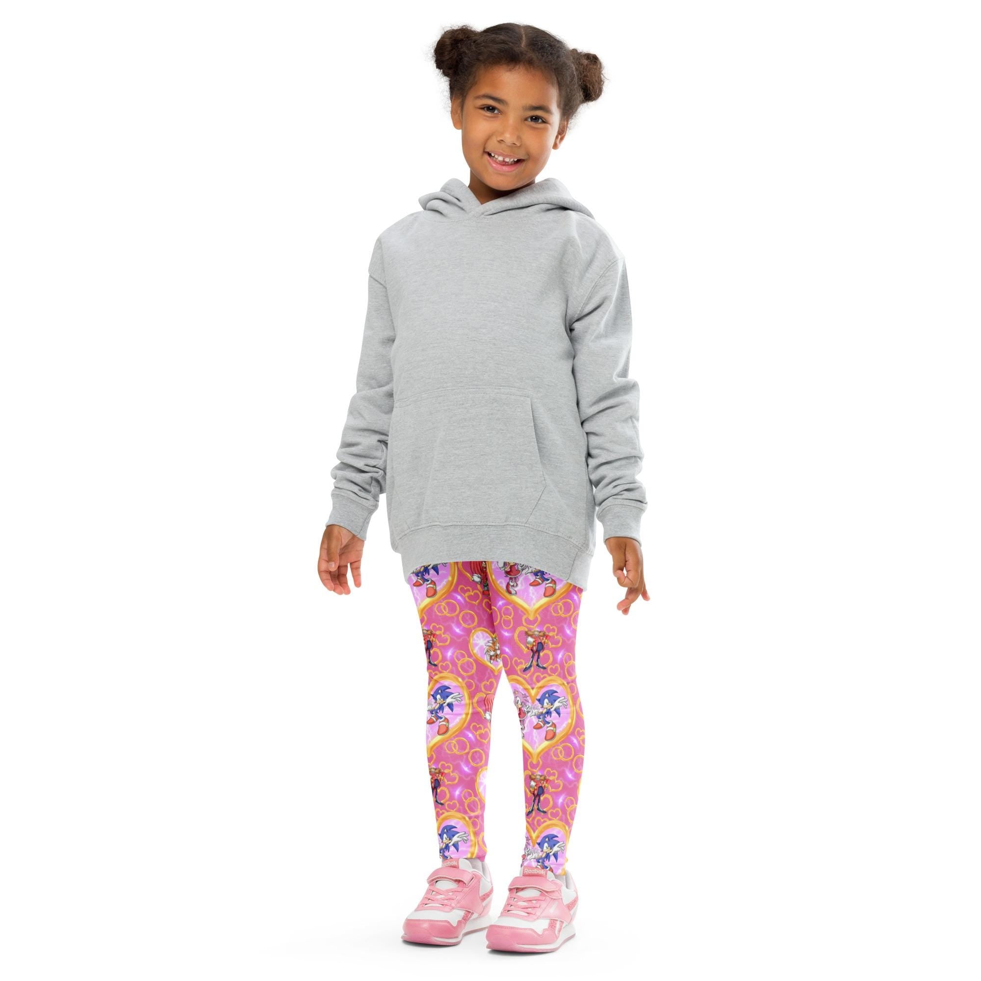 SONIC GIRL Kids Leggings – Pink Sonic & Friends Back to School Pants, Gamer Girl Activewear