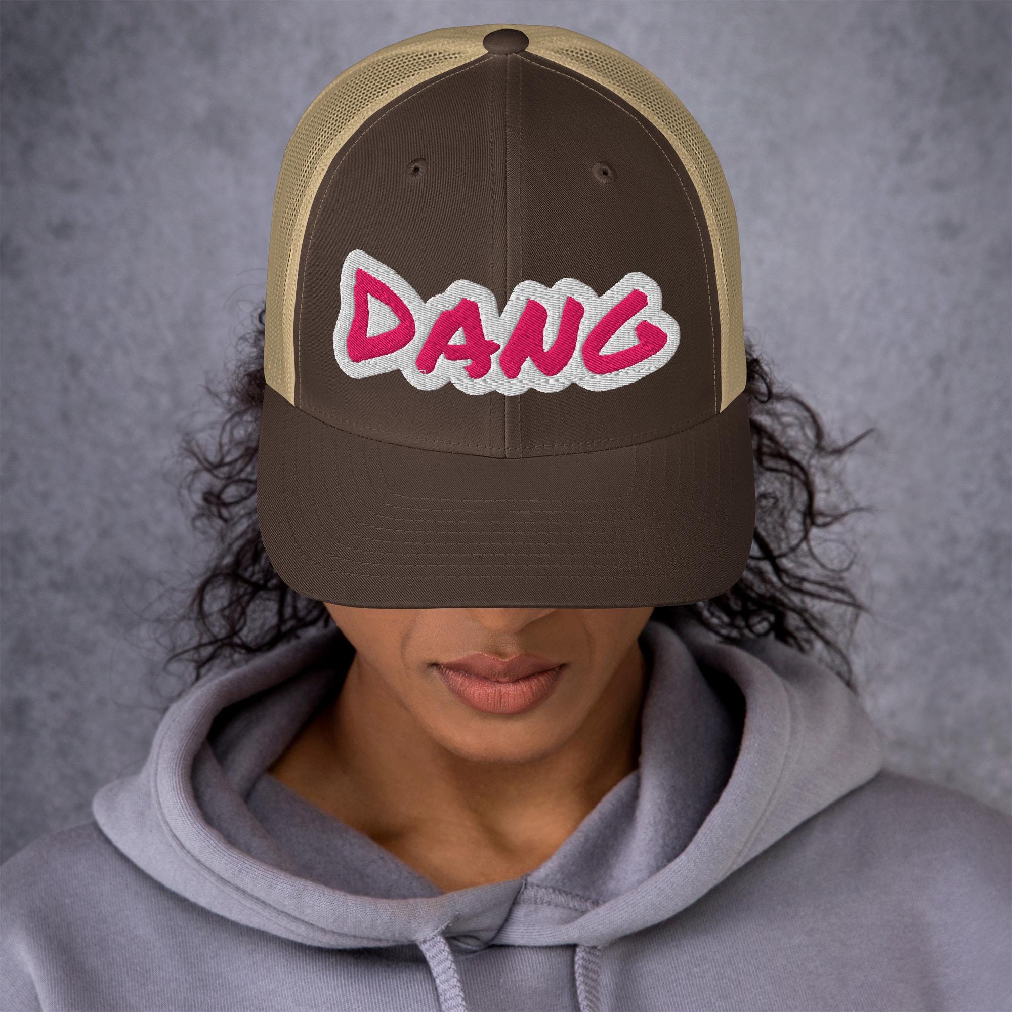 DANG Trucker Hat – Embroidered Funny Western Hat, Cowgirl Mesh Cap