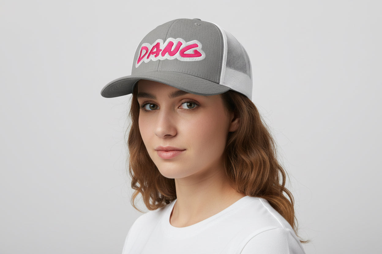 Custom Embroidered Trucker Hat: Pink Foam Western Cap -Razels