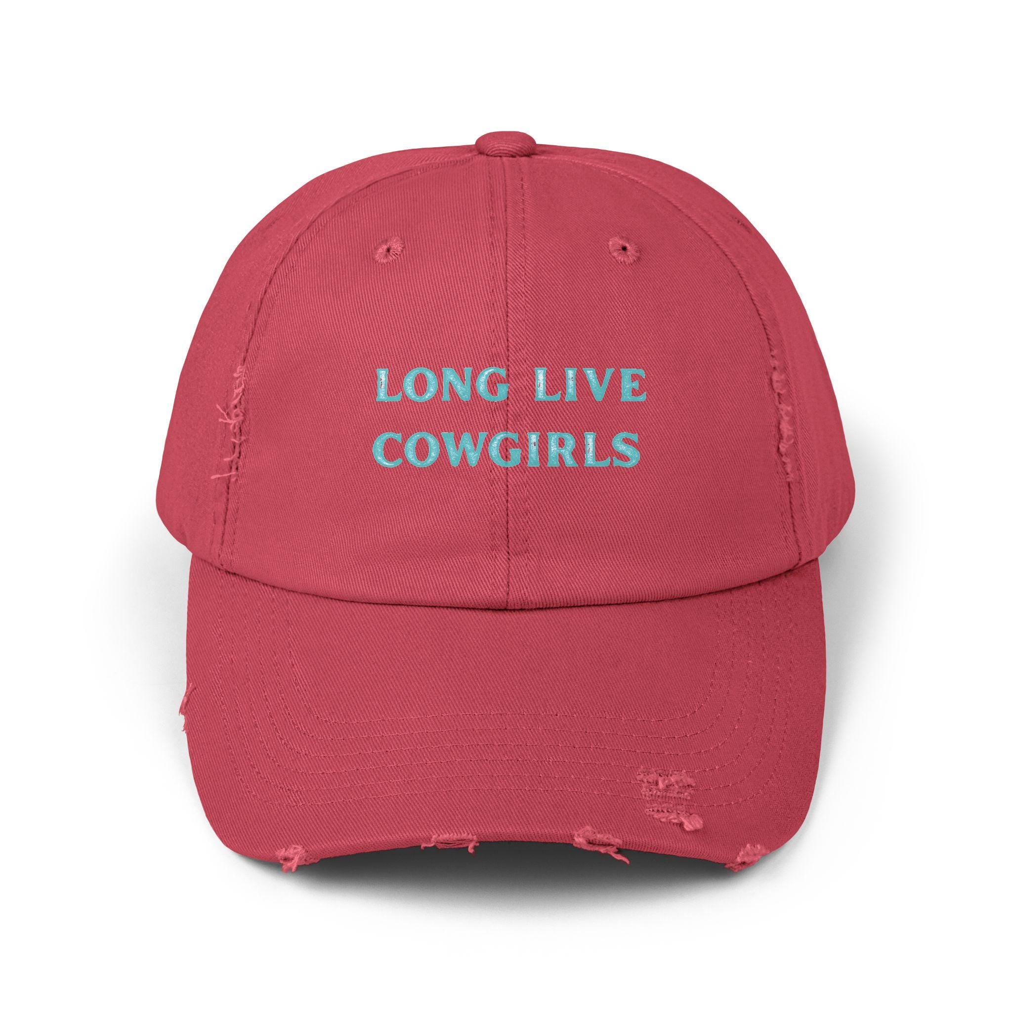 Long Live Cowgirls Hat Distressed Turquoise Western Baseball Cap, Vintage Cowgirl Trucker Rodeo Hat for Women -Razels