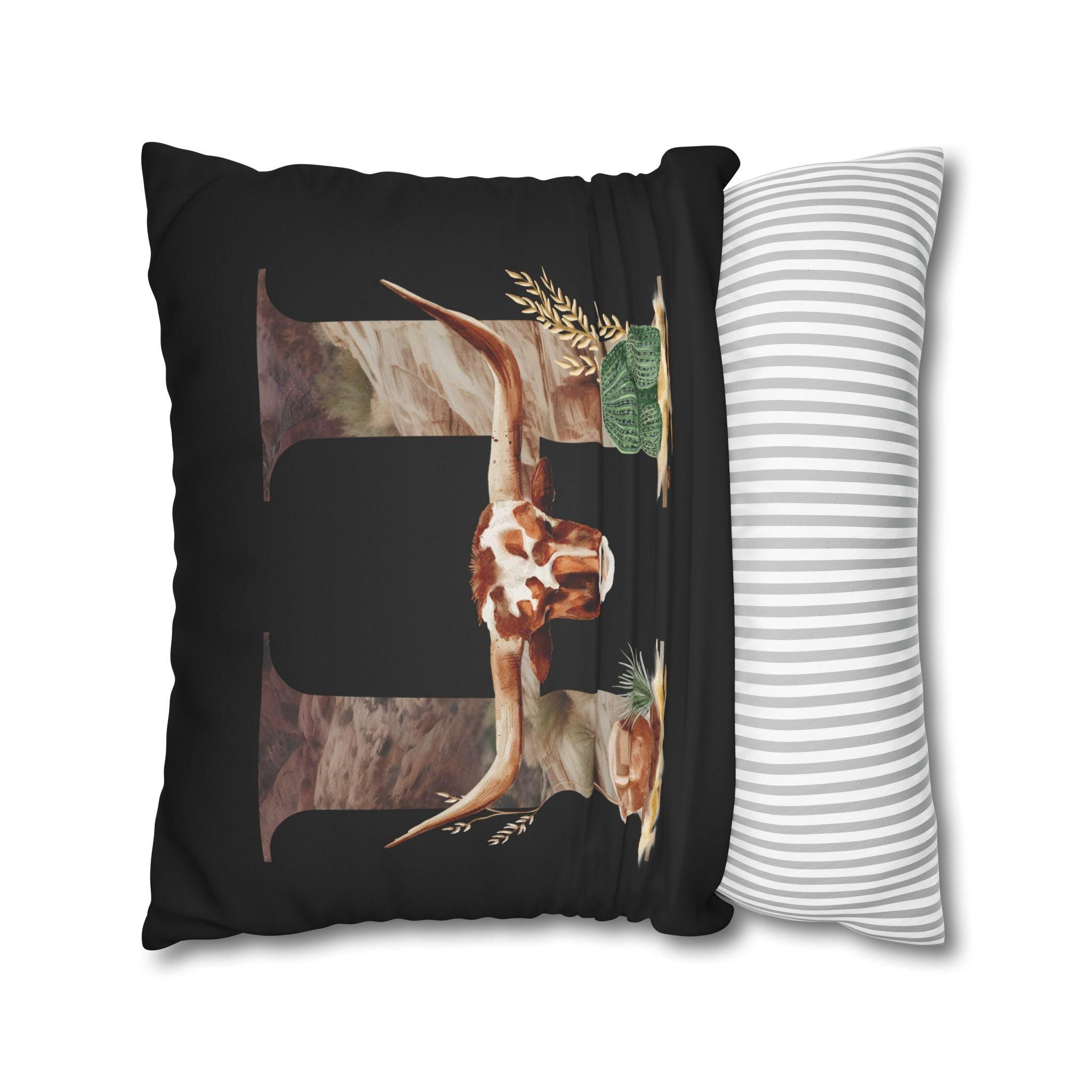 Western Initial Pillow Cover , Personalized Rustic Decor, Cowgirl Gift, Custom Throw Pillow for Home or Wedding -Razels