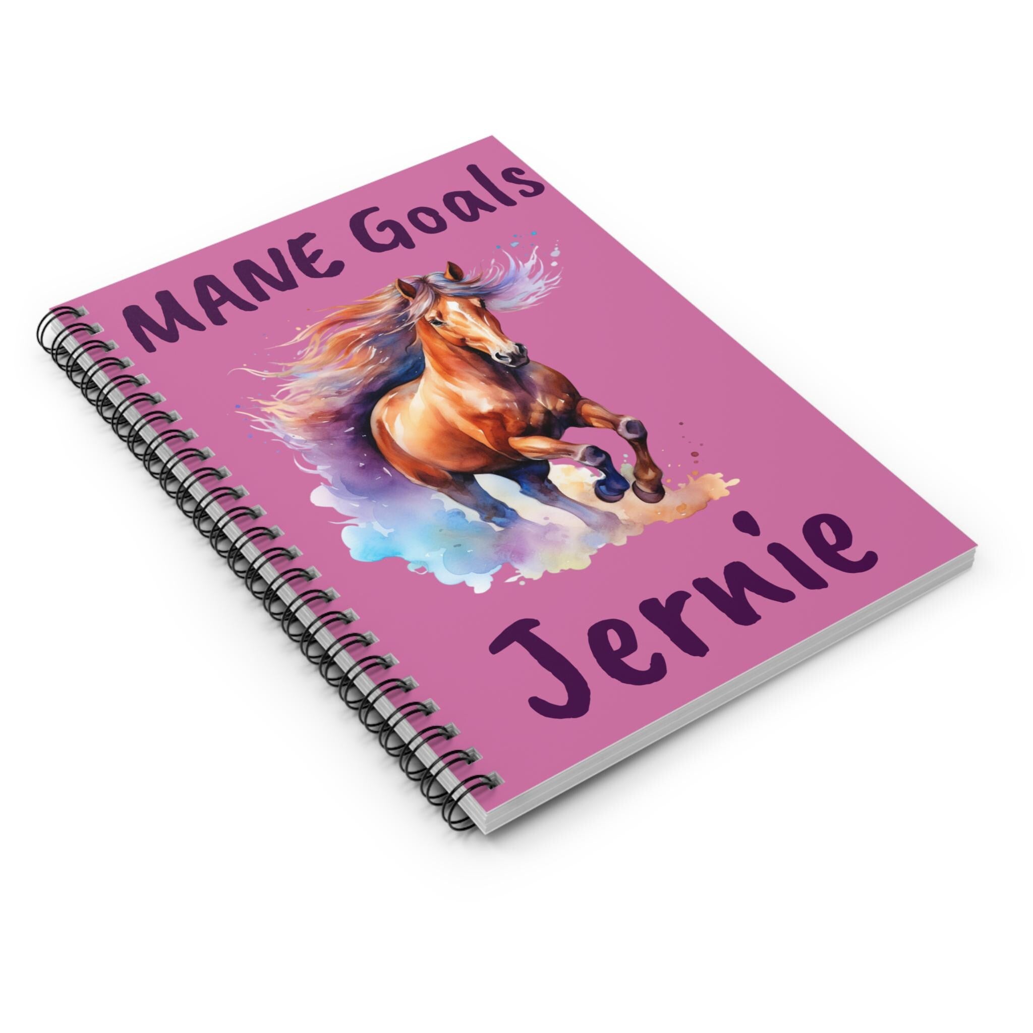 Mane Goals Spiral Notebook, Custom Horse Journal -Razels