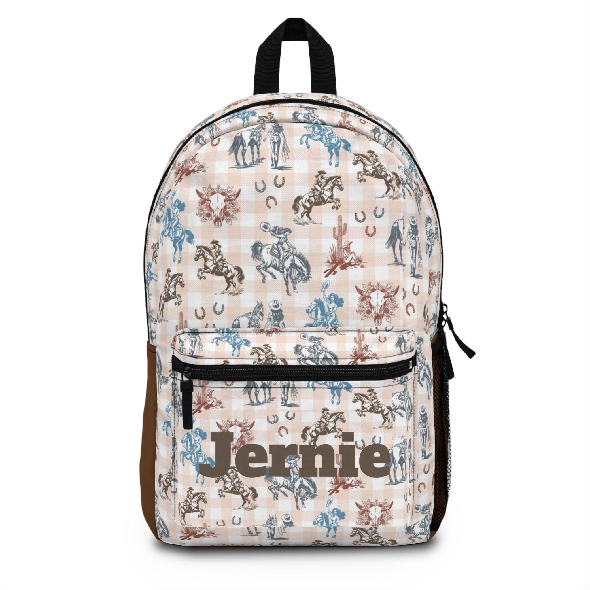 COWGIRL BACKPACK, KIDS BACKPACK WITH NAME
⭐ Product Features:
✓ 100% Durable Polyester – Built to last! This tough, quick-drying material holds its shape and handles daily adventures with ease.
✓ Comfortable to Carry – Padded mesh back panel and adjustable shoulder straps for breathable, all-day comfort.
✓ Spacious & Organized – Includes four compartments: a roomy main zip pocket, laptop sleeve, and extra pockets for all the essentials.
