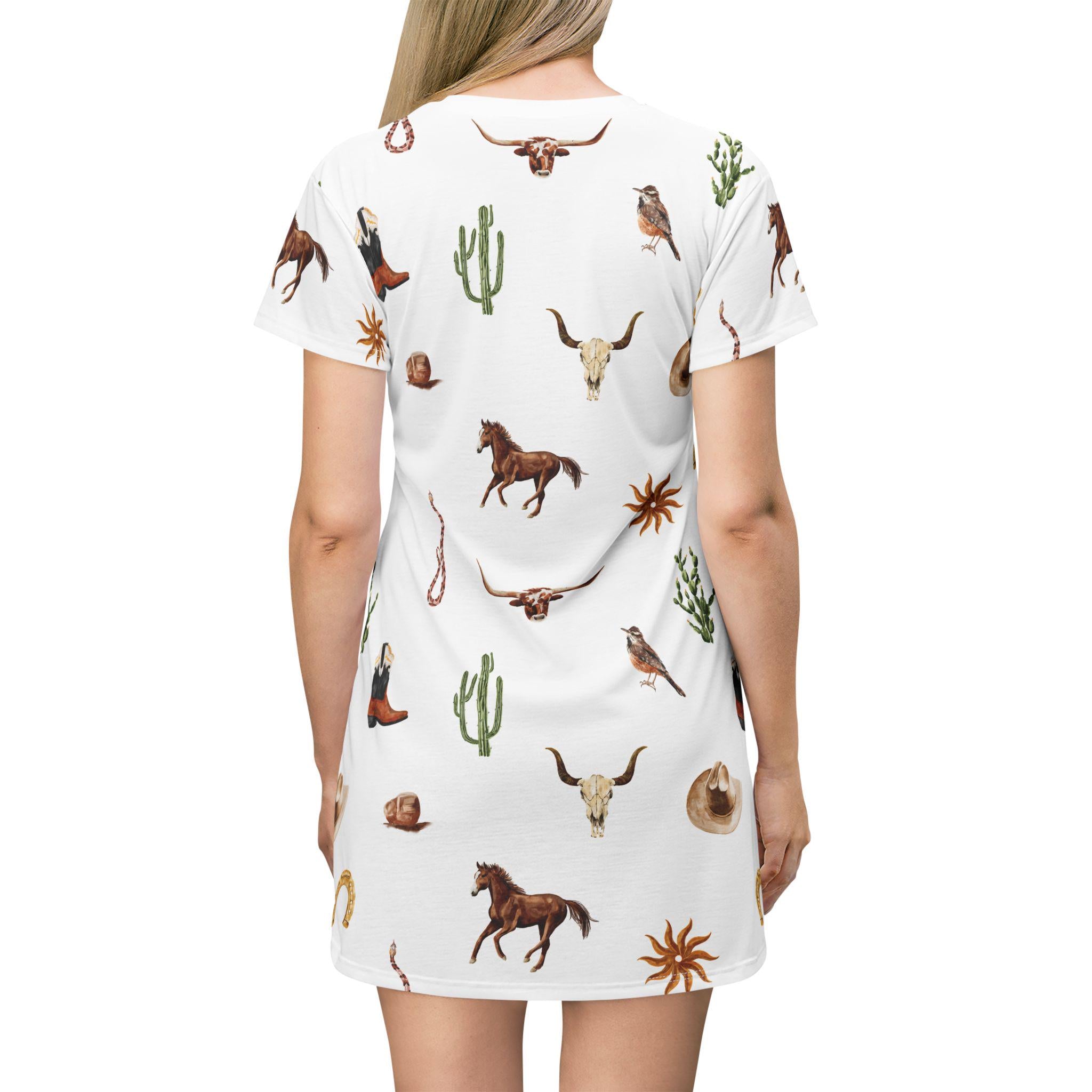 Saddle up in style with this Western T-Shirt Dress—a laid-back essential with cowboy charm and desert-inspired flair. Designed for easy summer days, this dress brings together comfort and Western fashion in one effortlessly cool look.
✓ Soft, lightweight 100% polyester for all-day comfort
✓ Relaxed fit with side seams to keep its shape
✓ Self-fabric binding for a clean, finished look
✓ Tagless for maximum comfort
✓ Runs true to size