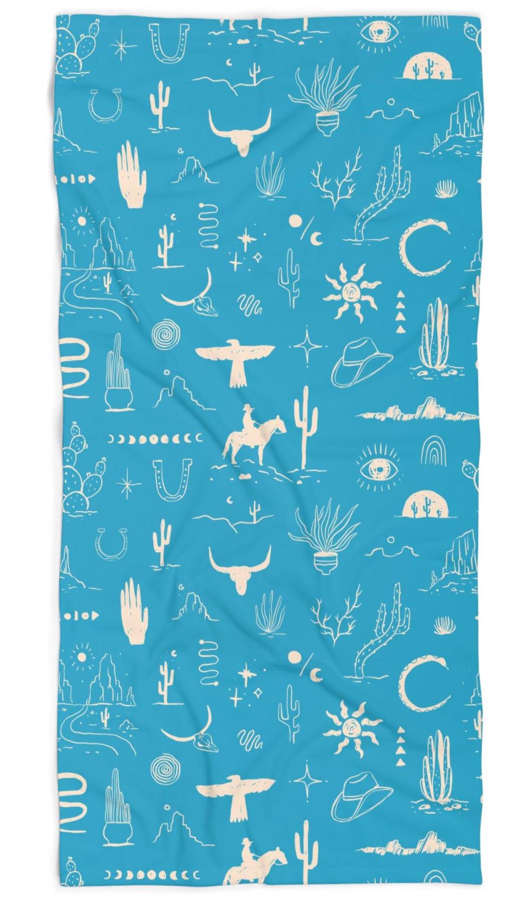Available in 8 bold background colors, this towel is the perfect way to show off your Western spirit, from rodeo mornings to lazy river afternoons.
โ Vibrant Allover Western Design โ Cowboys, cacti, thunderbirds, and more
โ Choose Your Style โ Available in 8 stunning background colors
โ Oversized & Comfortable โ 30" x 60" towel wraps up adults with ease
โ Soft & Absorbent โ Plush cotton loop backing with a smooth, vivid poly front
โ Built Tough โ Hemmed edges for durability wash after