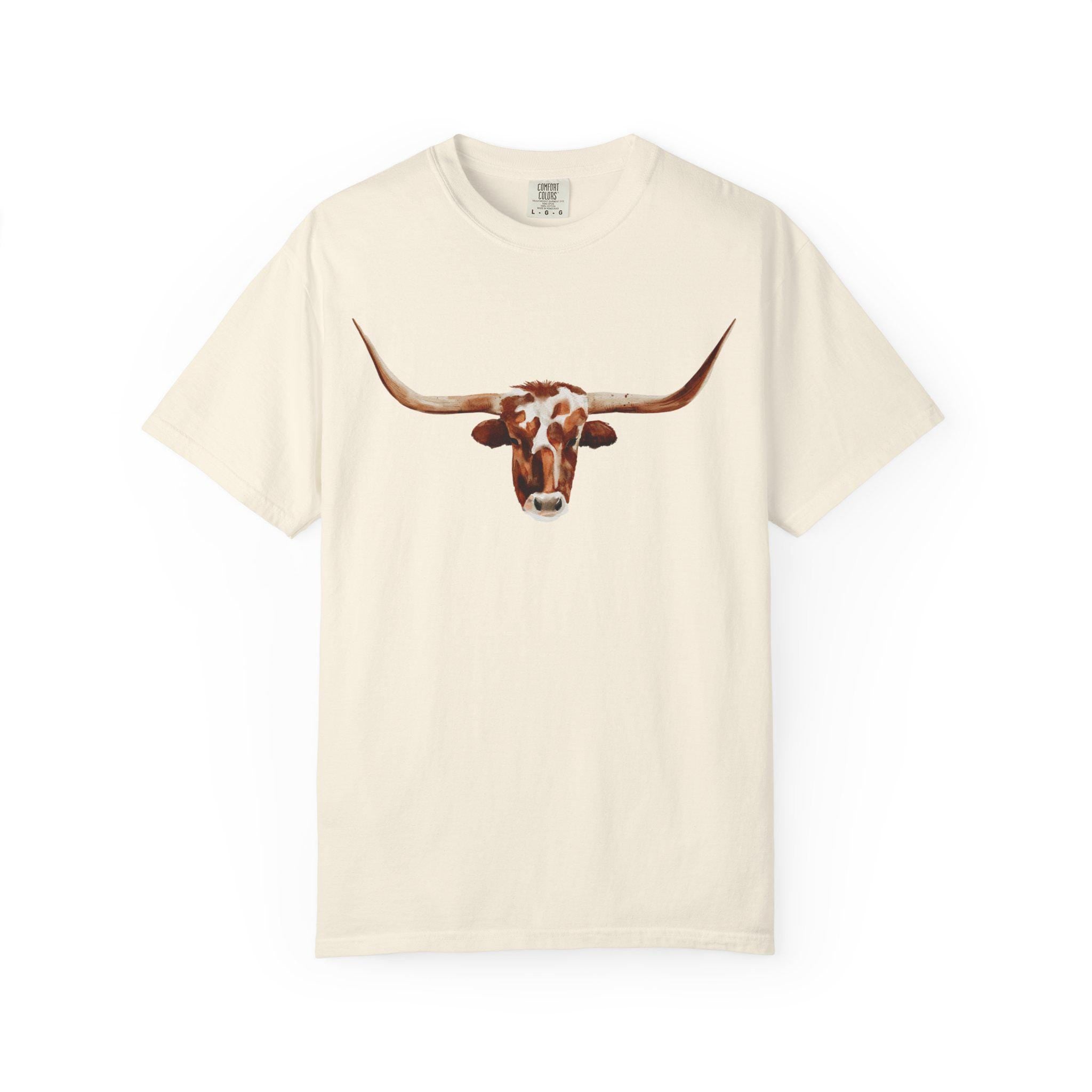 Longhorn COW Graphic T-Shirt, Cowgirl Cowboy Rodeo Shirt, Comfy Western Tshirt
