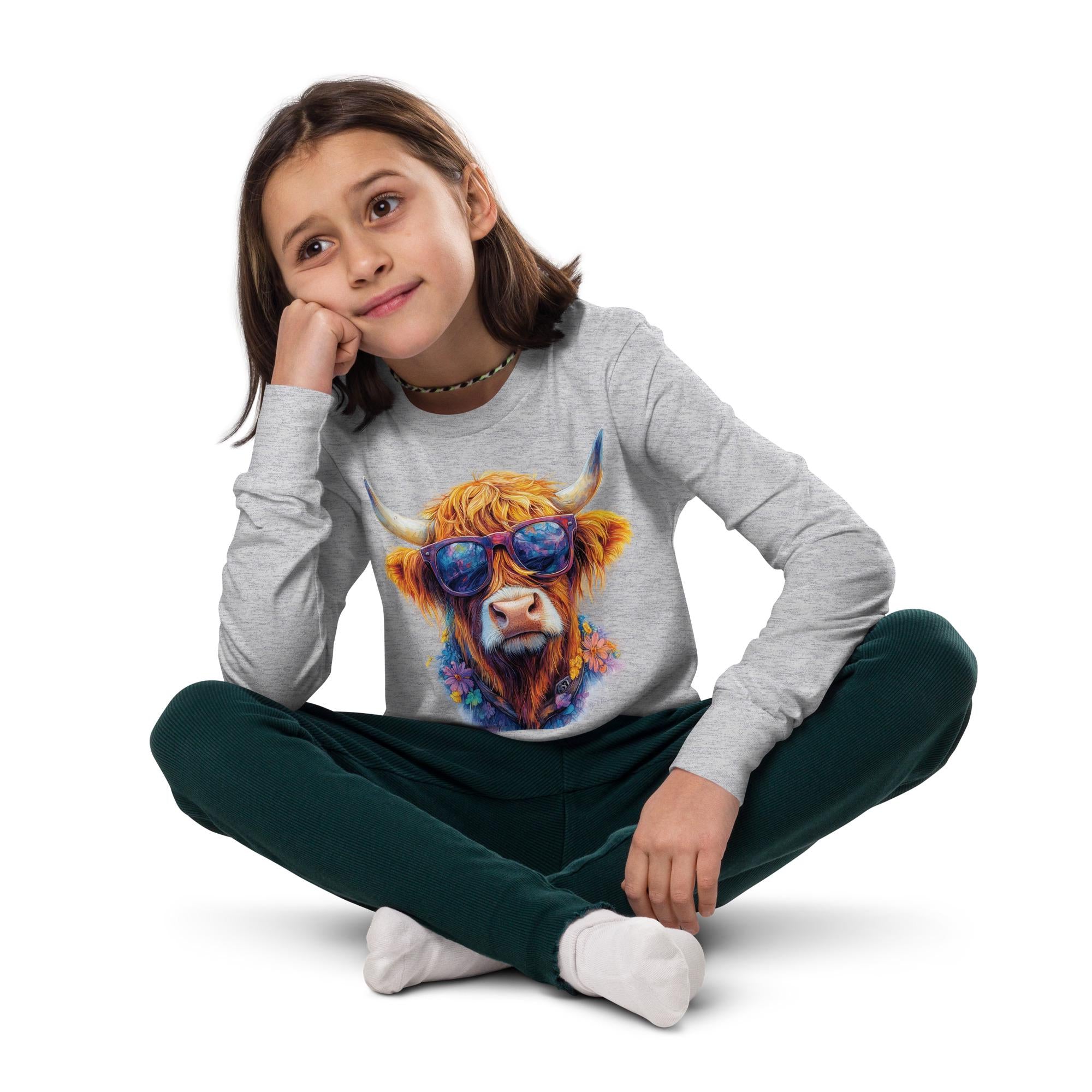 Highland Cow Long Sleeve Tee – Sass, Shades & Flower Power!
✓ Super soft & breathable Airlume cotton
✓ Classic crew neck & ribbed cuffs for a polished fit
✓ Durable, side-seamed construction
✓ Regular fit for all-day comfort
✓ Design that’s as bold and fun as she is!