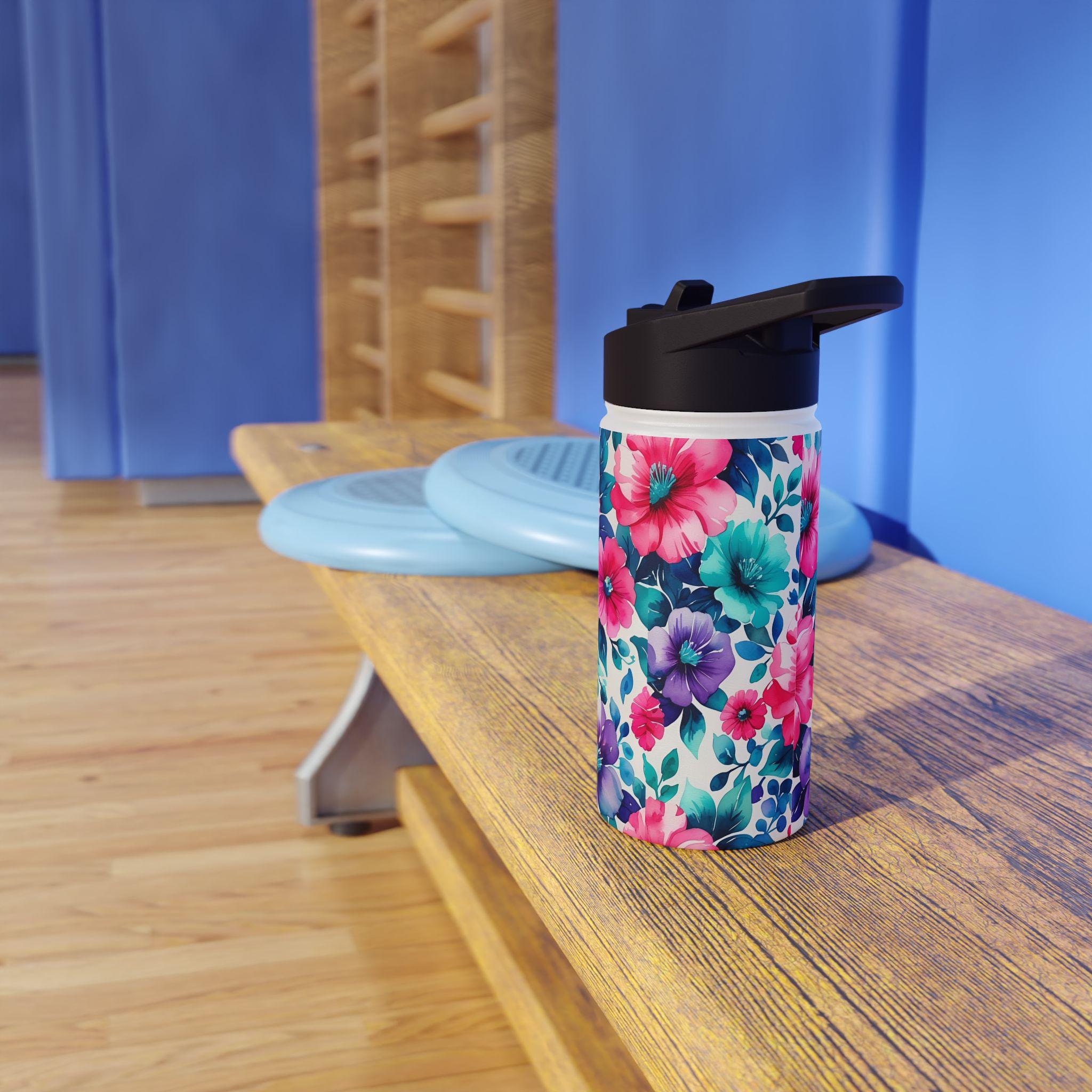 Personalized Flower Stainless Steel Water Bottle, Custom Kids Water Bottle -Razels