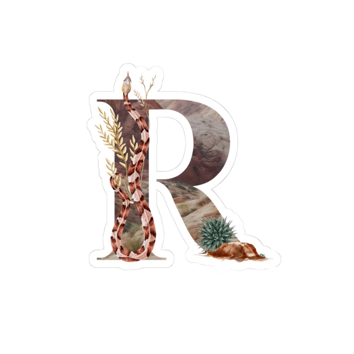 Rustic Western Initial Stickers, Kiss-Cut Laptop Decals -Razels